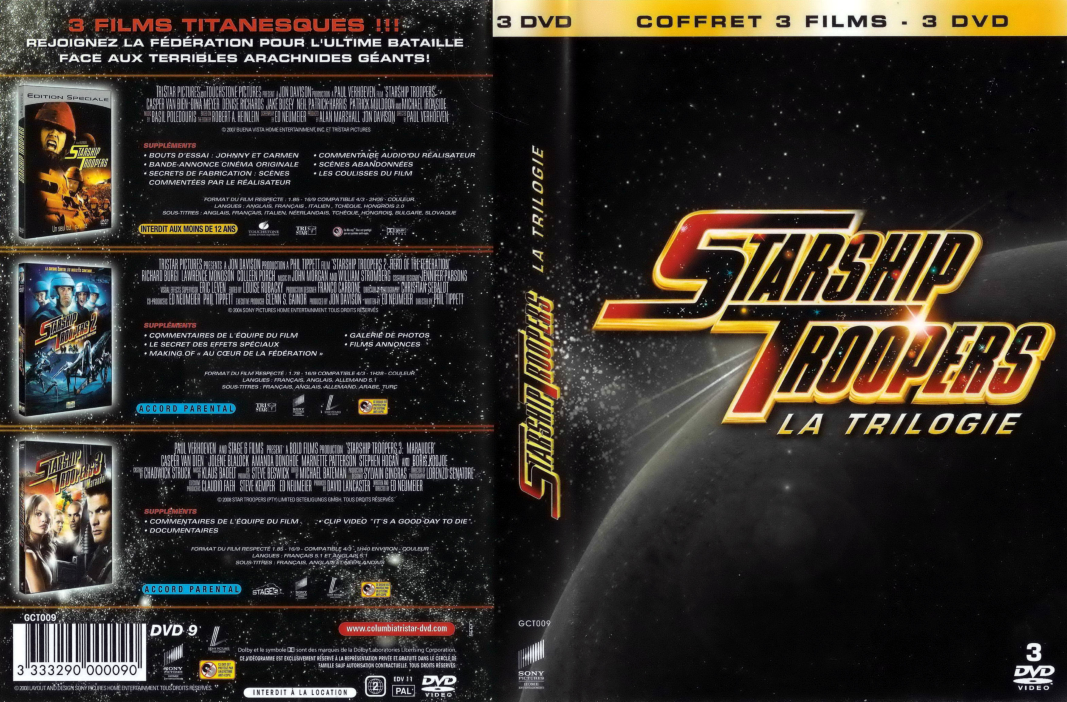 Jaquette DVD Starship troopers Trilogie