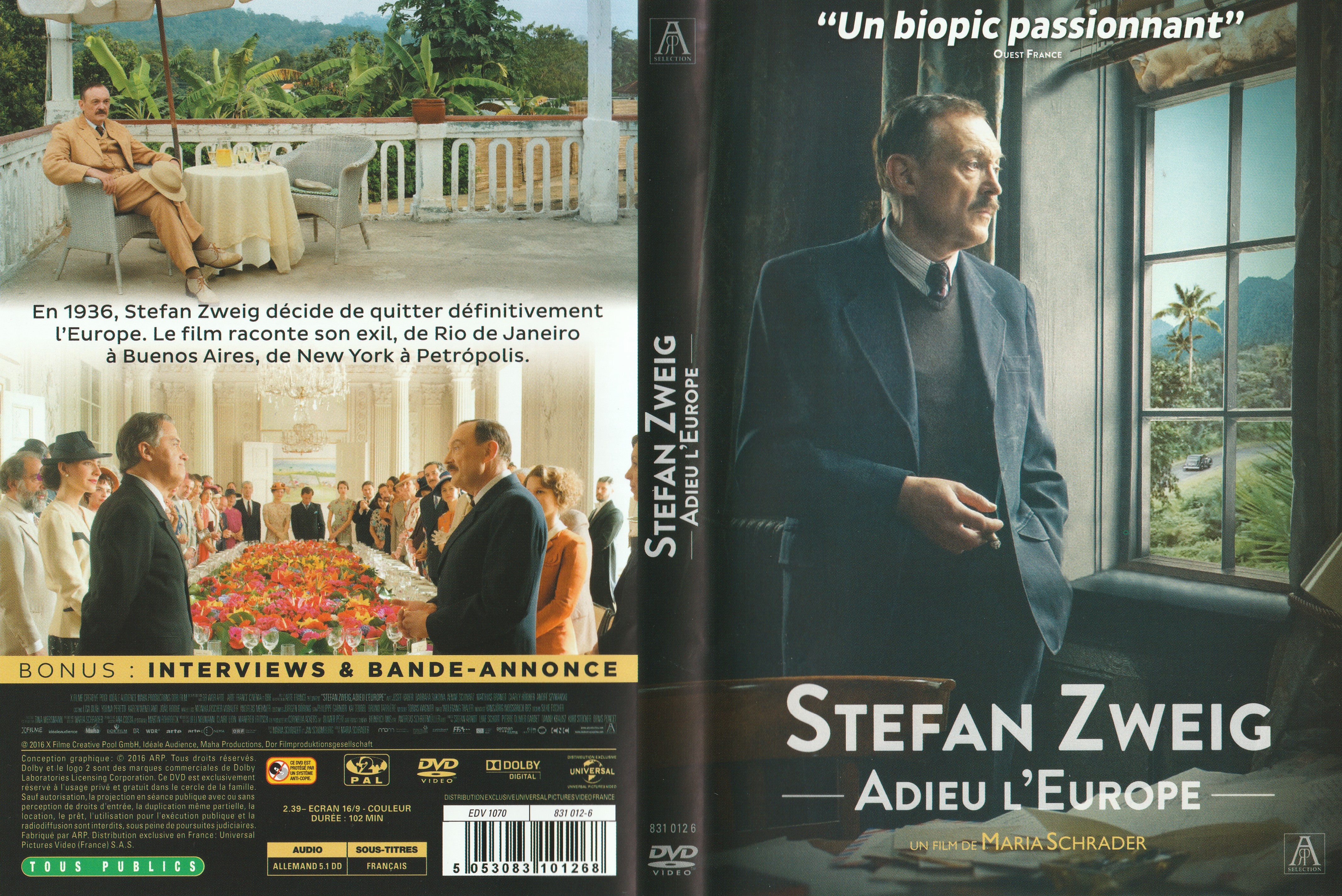 Jaquette DVD Stefan zweig adieu l