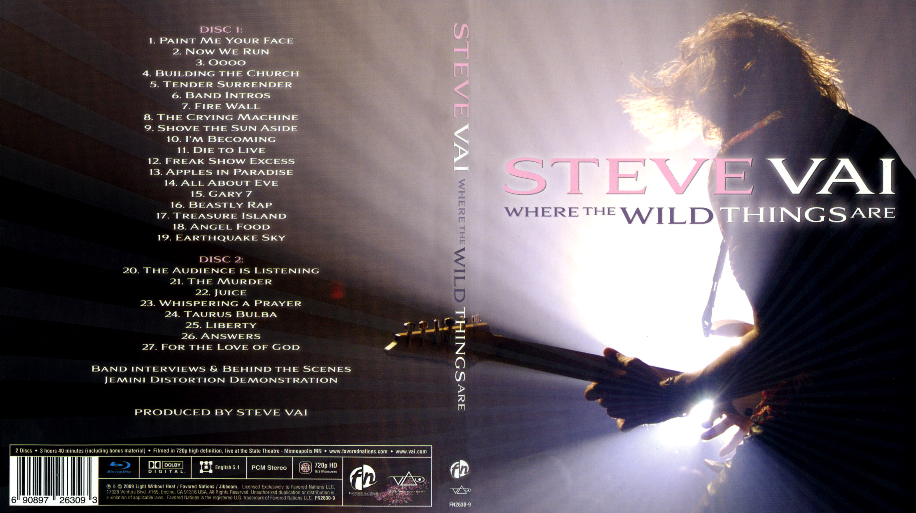 Jaquette DVD Steve Vai Where the wild things are (BLU-RAY)