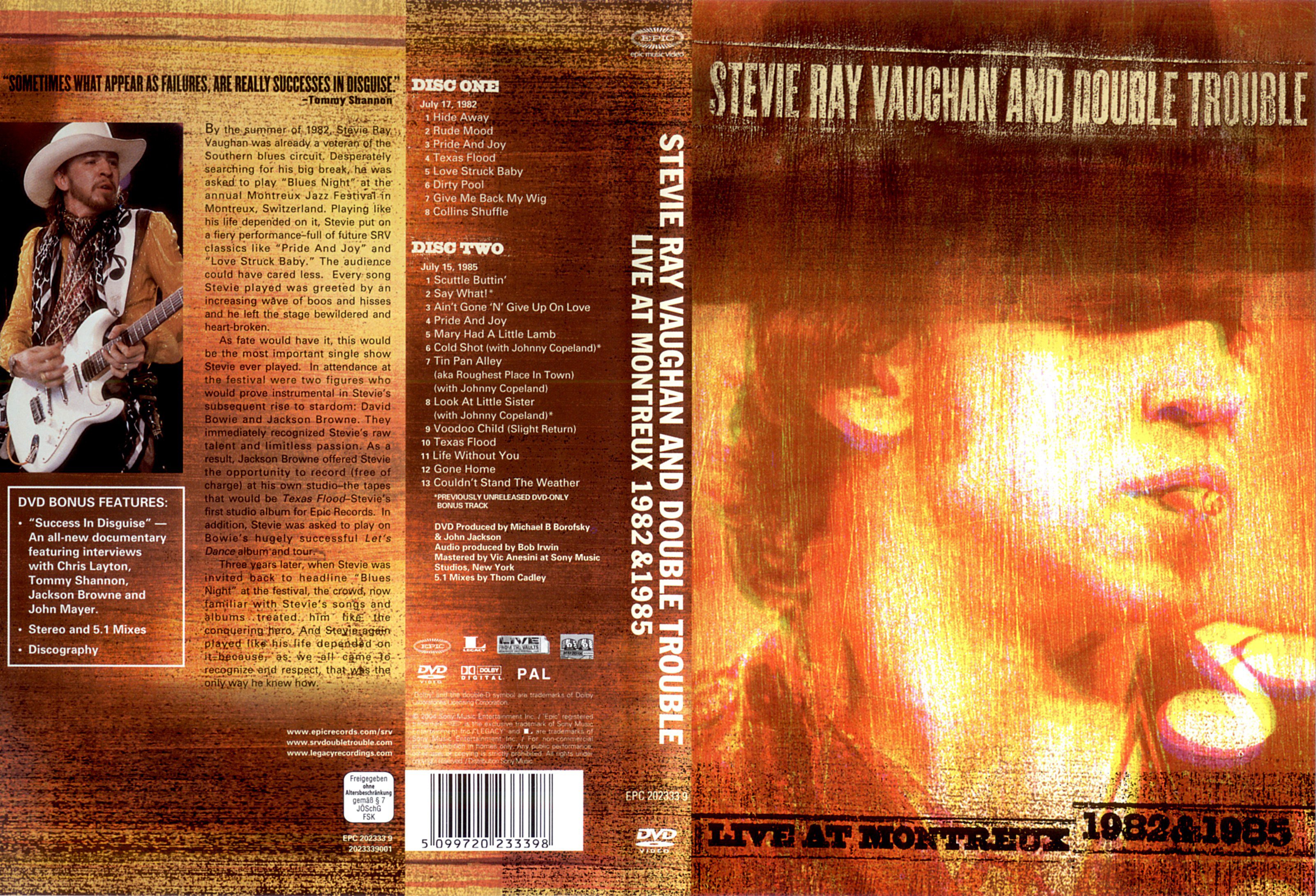 Jaquette DVD Stevie Ray Vaughan and double trouble - Live at Montreux 1982-1985