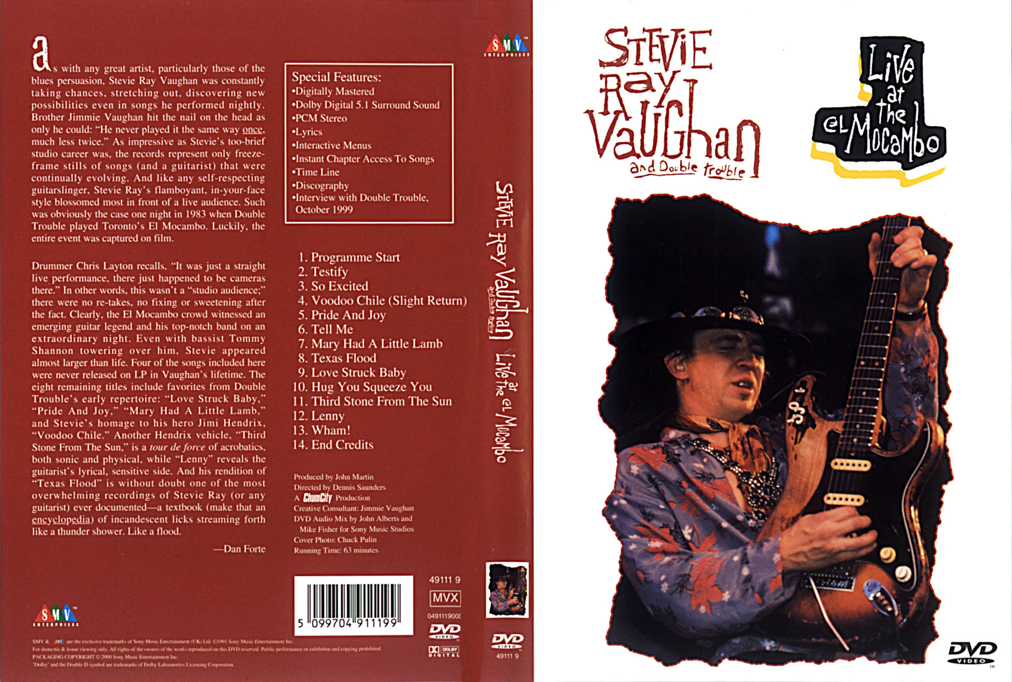 Jaquette DVD Stevie Ray Vaughan and double trouble - Live at the El Mocambo