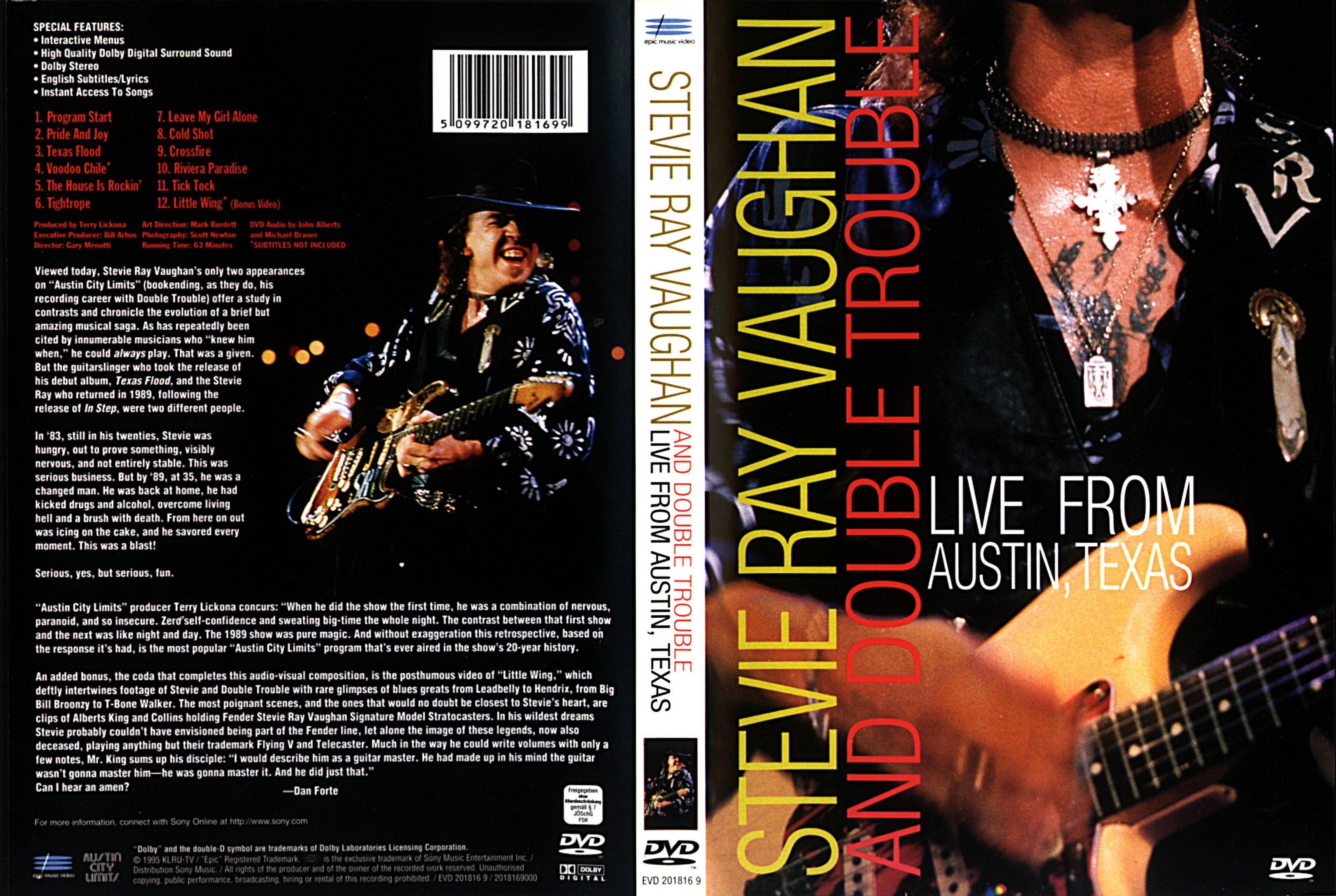 Jaquette DVD Stevie Ray Vaughan and double trouble - Live from Austin Texas
