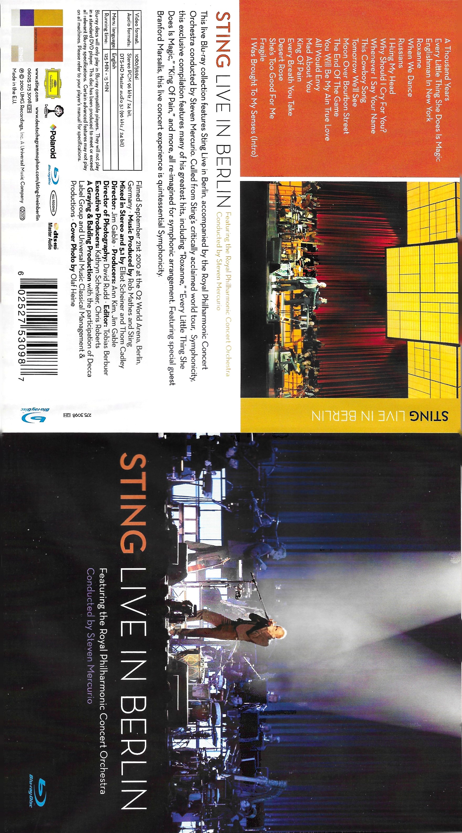 Jaquette DVD Sting live in berlin 2010 (BLU-RAY)