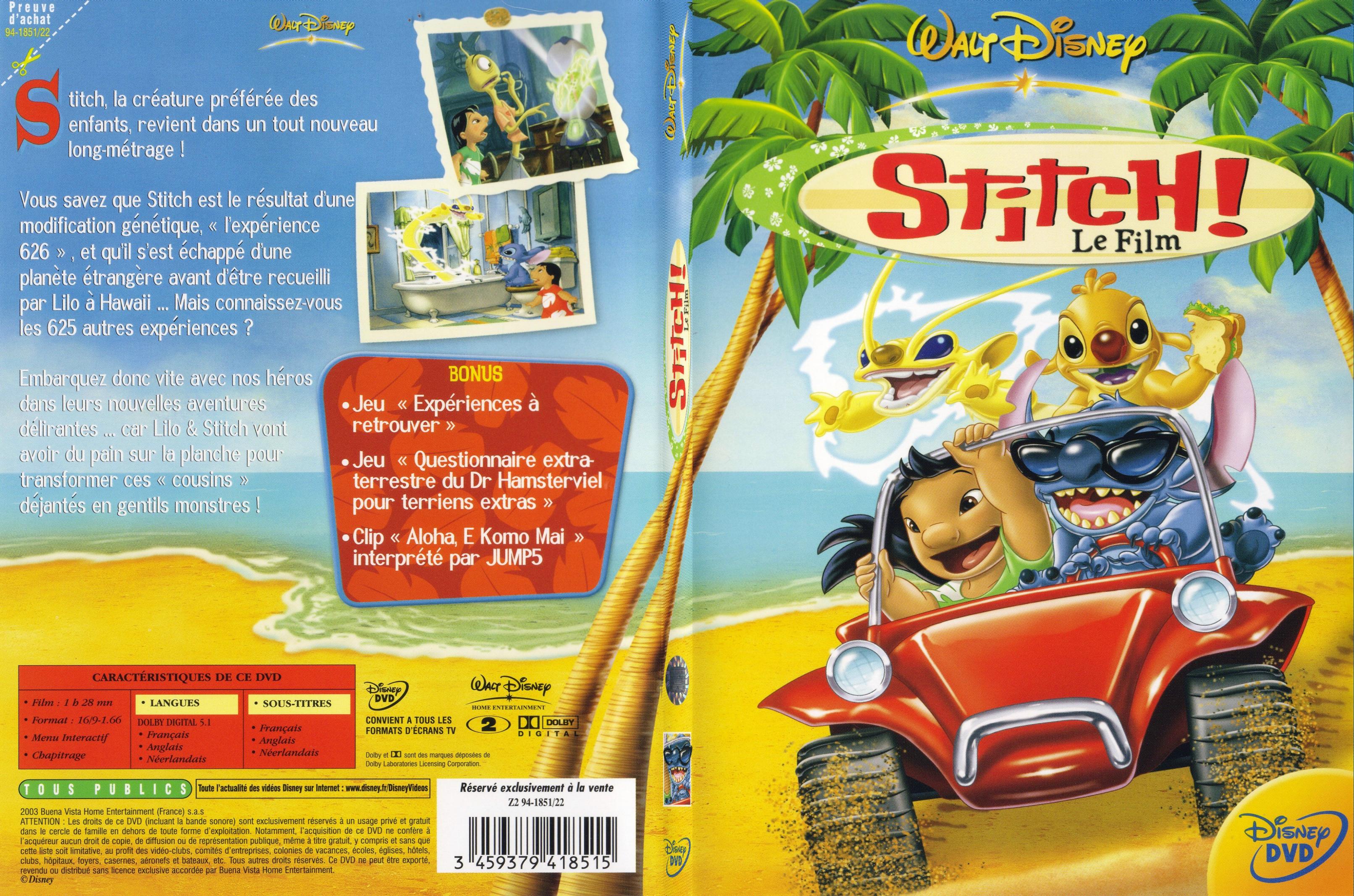 Jaquette DVD Stitch le film - SLIM