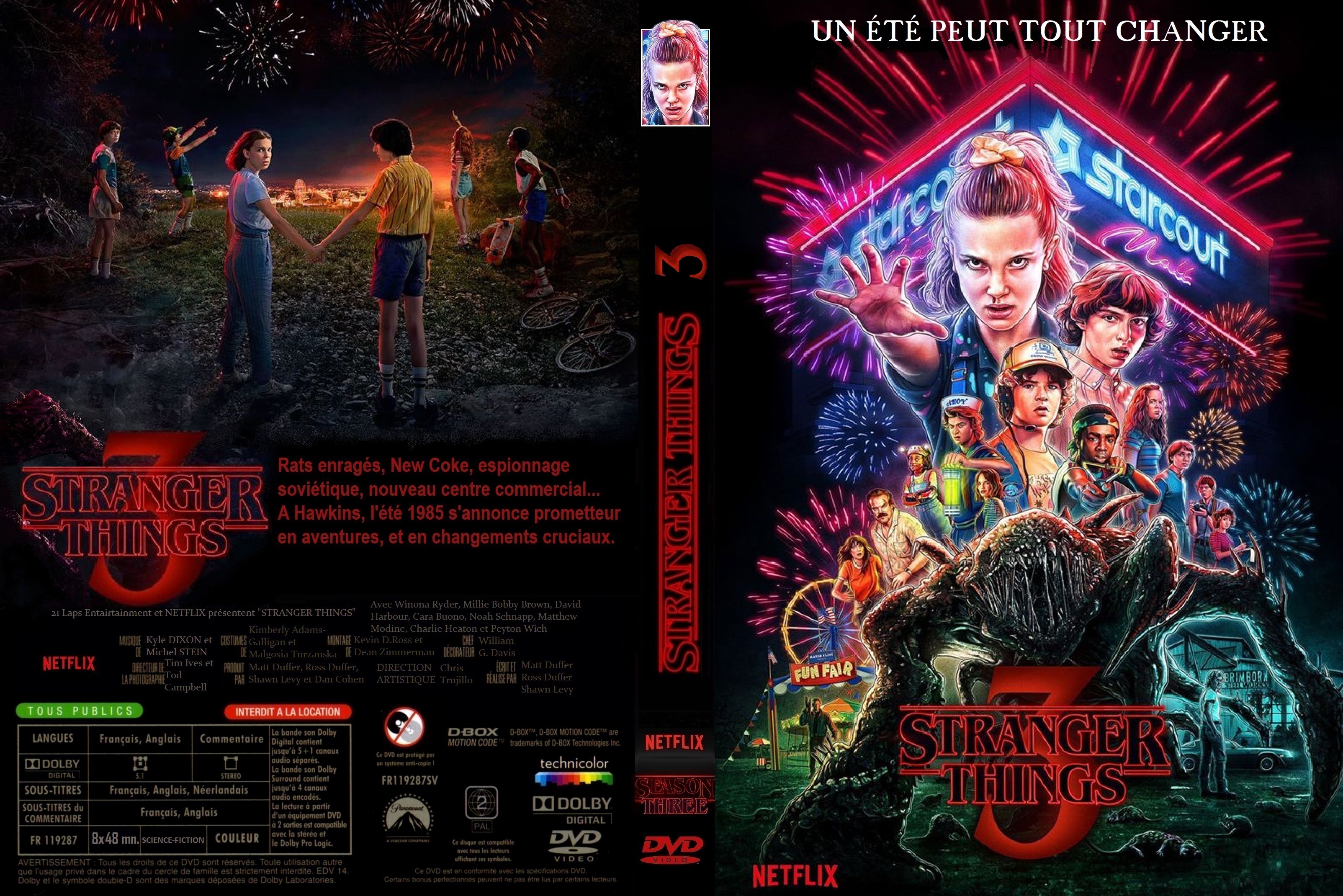 Jaquette DVD Stranger Things saison 3 custom v3