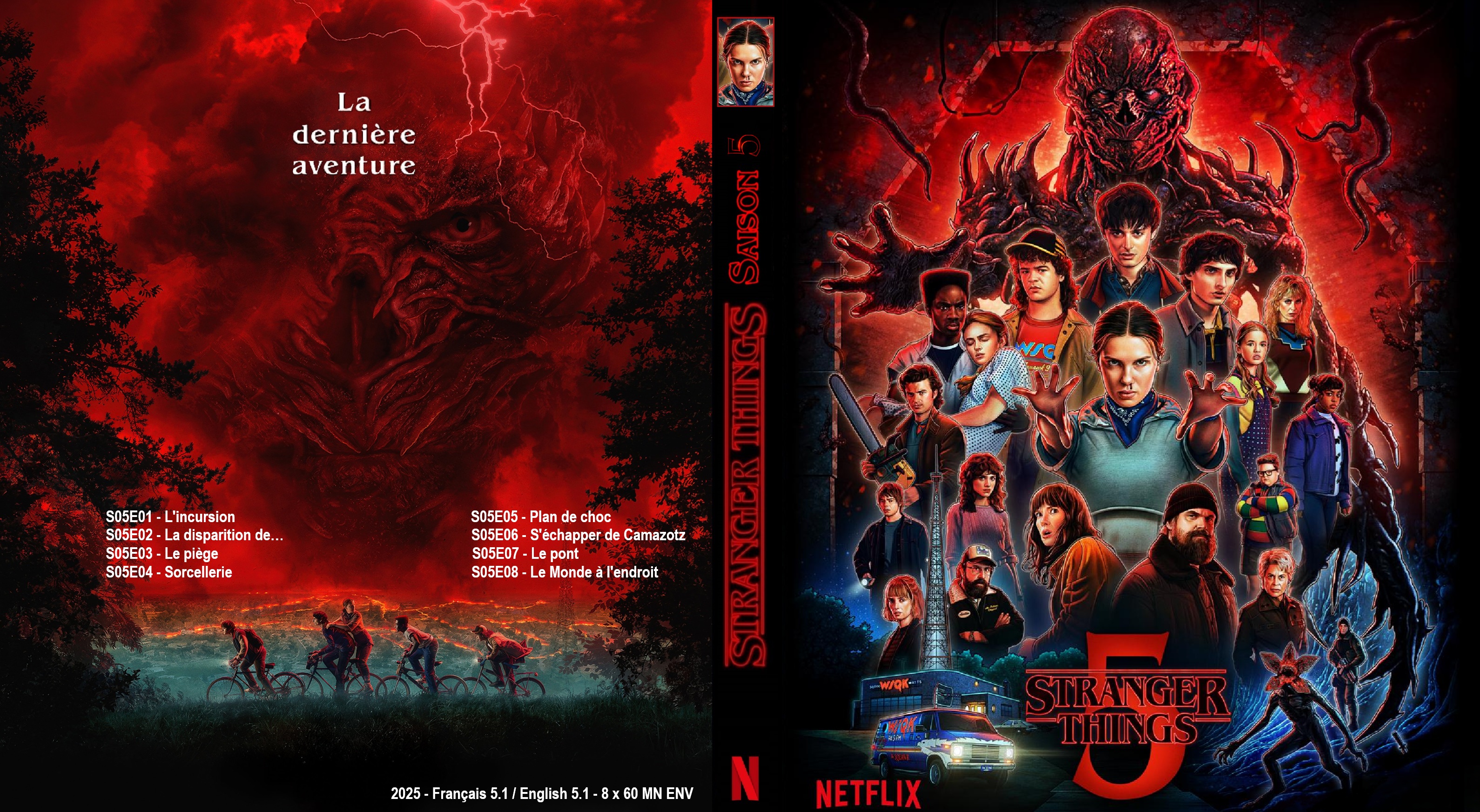 Jaquette DVD Stranger Things saison 5 custom (BLU-RAY)