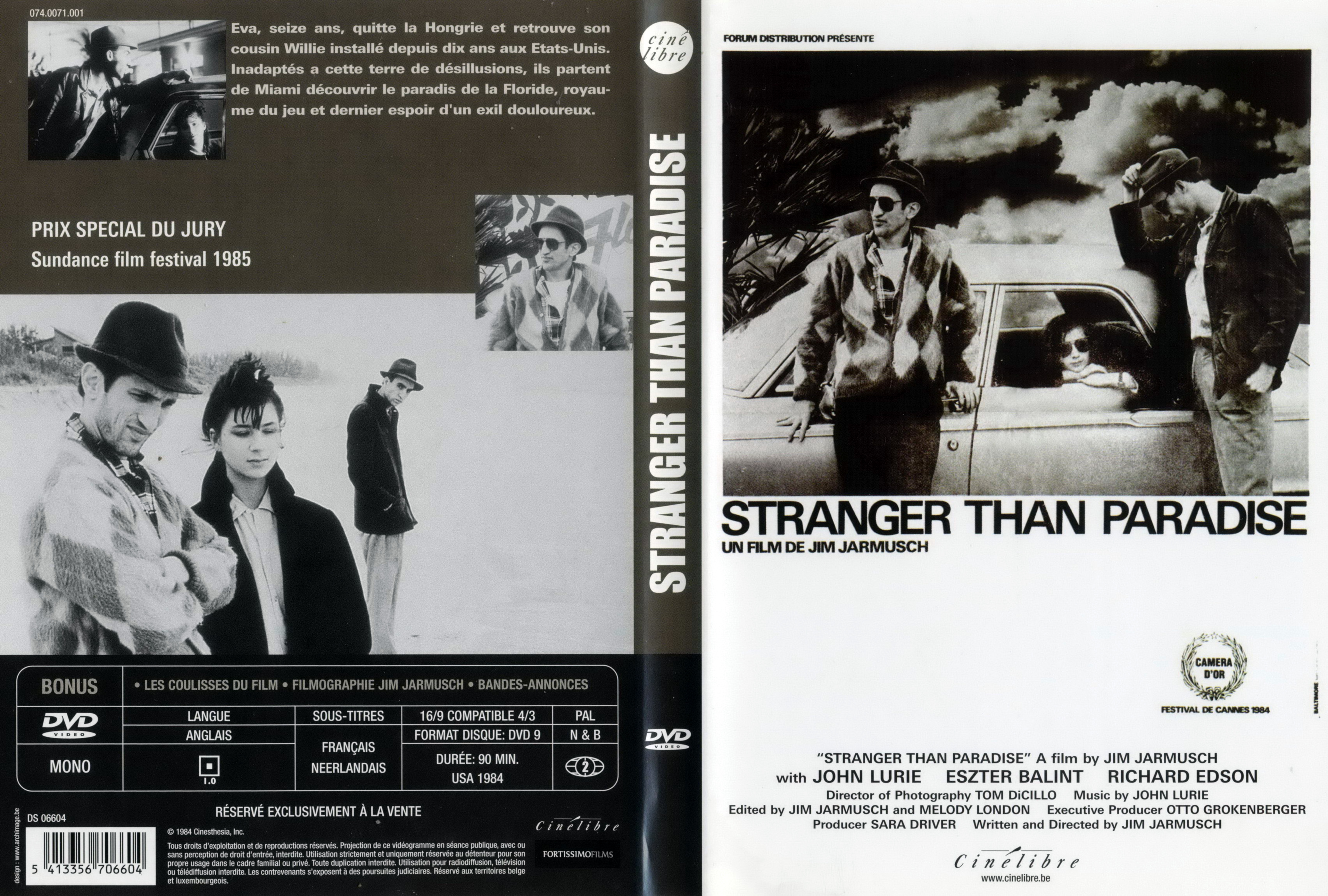Jaquette DVD Stranger than paradise v2