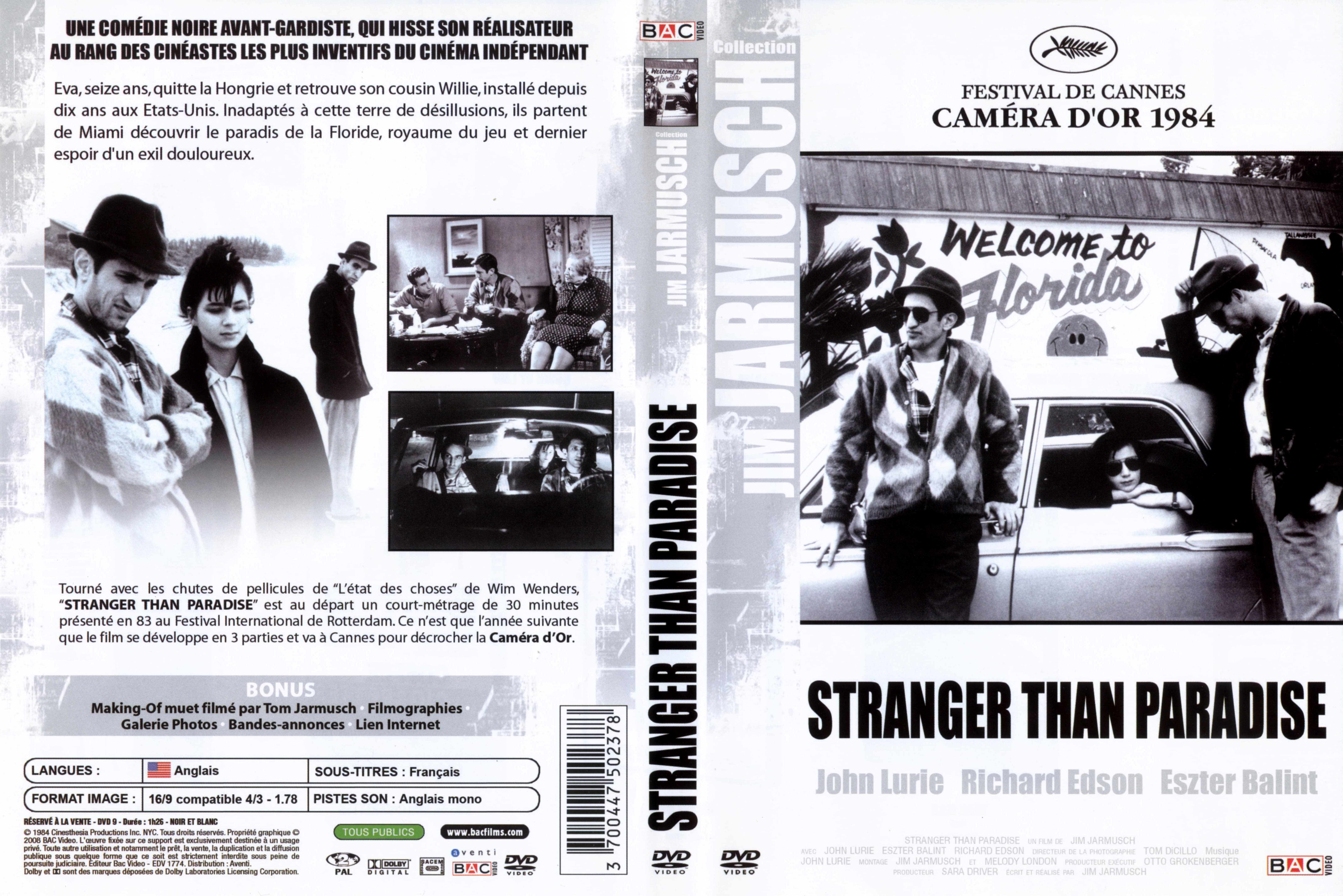 Jaquette DVD Stranger than paradise v3