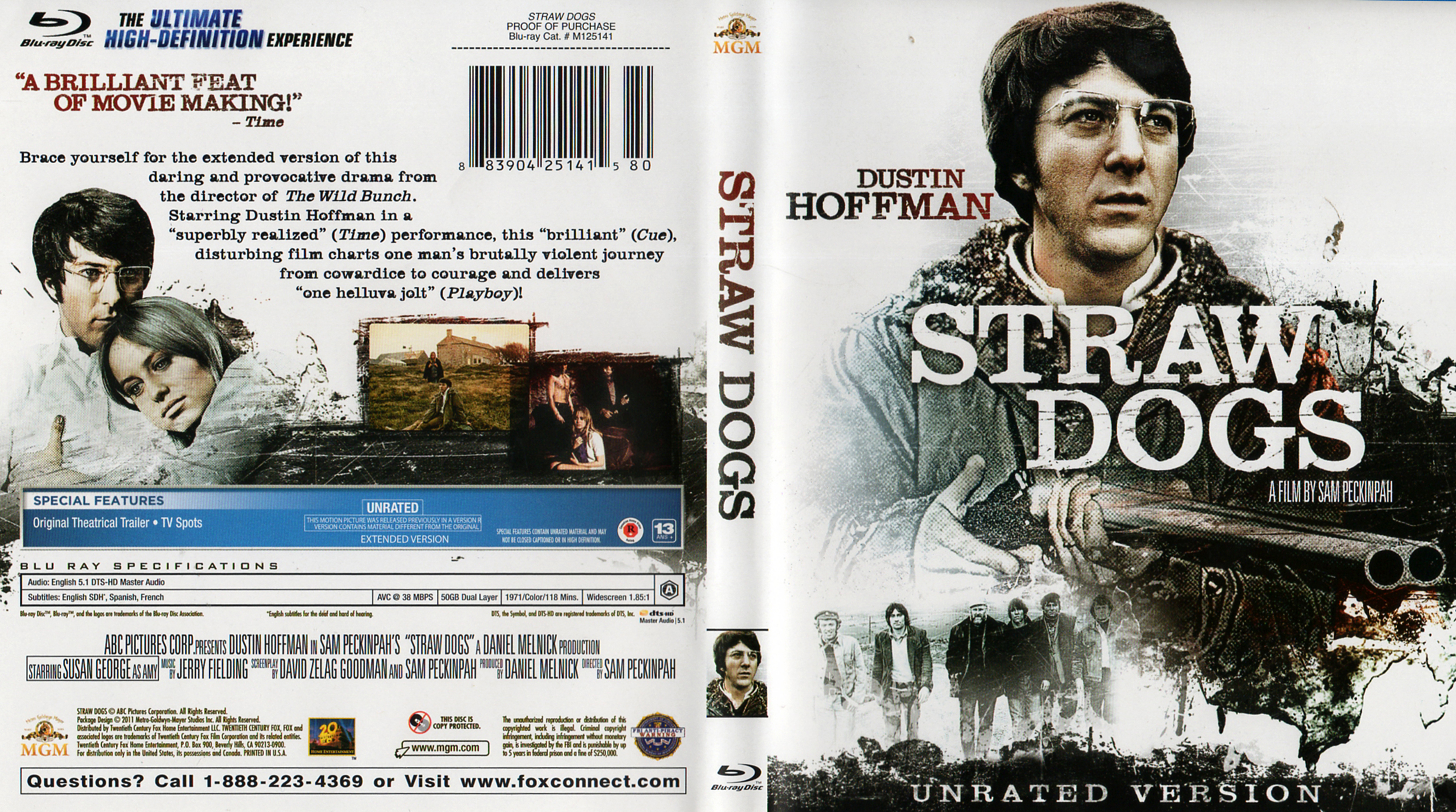 Jaquette DVD Straw dogs - Les chiens de paille Zone 1 (BLU-RAY)