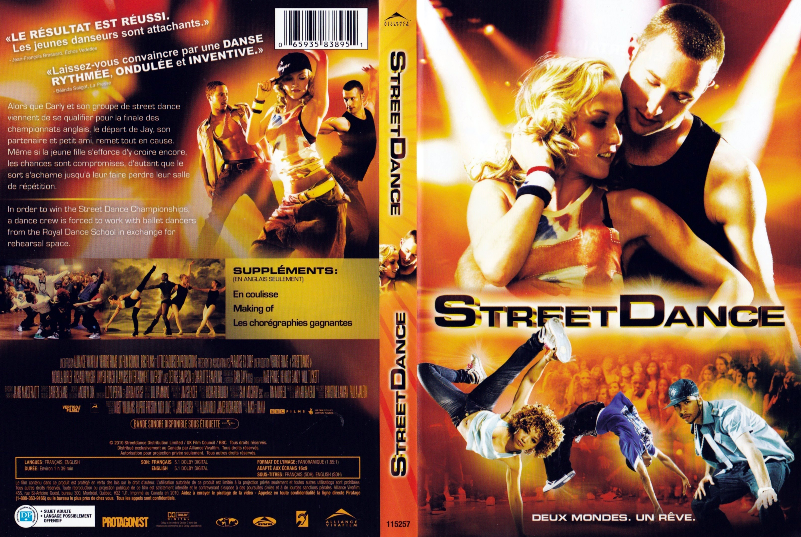 Jaquette DVD Street Dance (Canadienne)