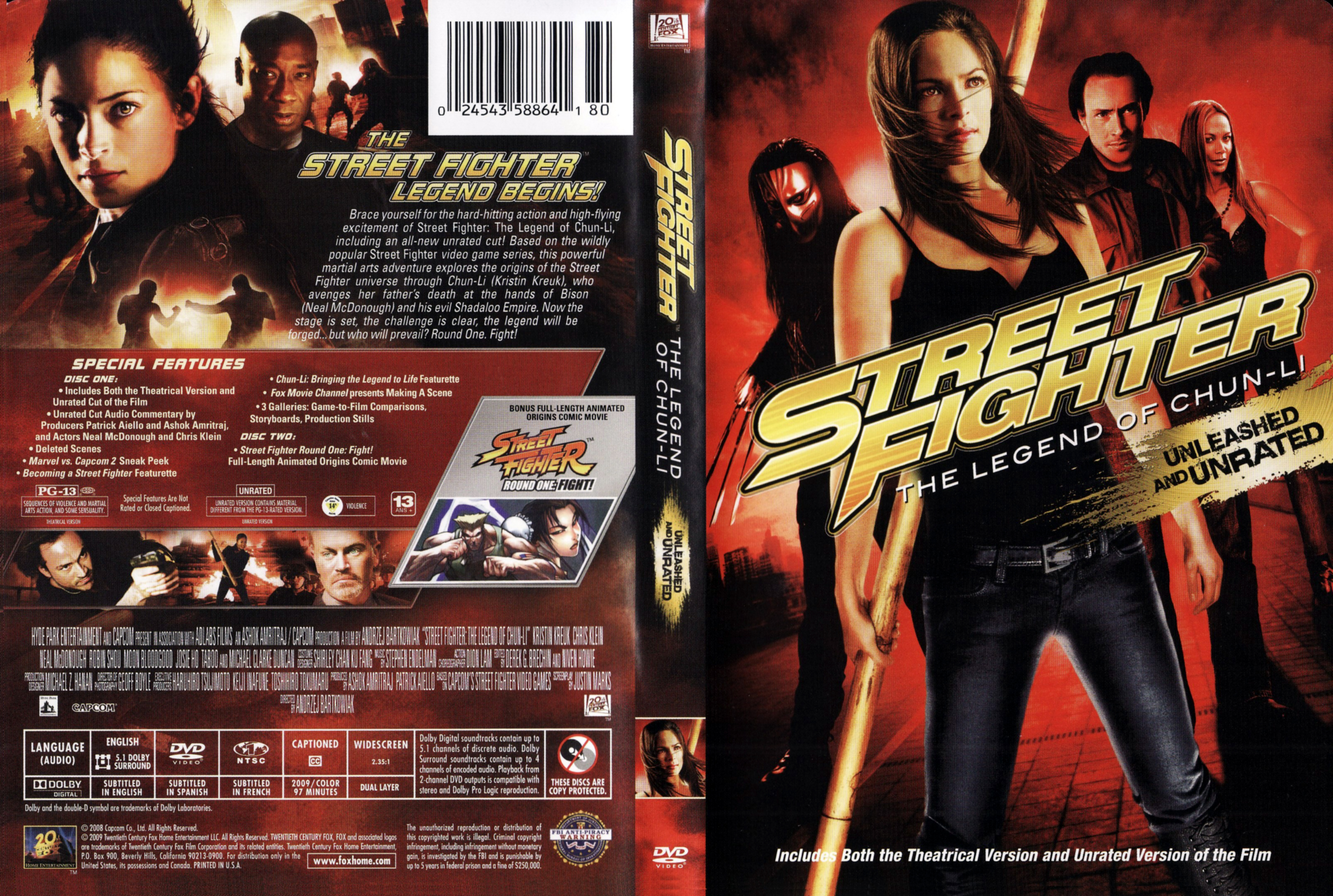 Jaquette DVD Street Fighter The legend of Chun-Li Zone 1