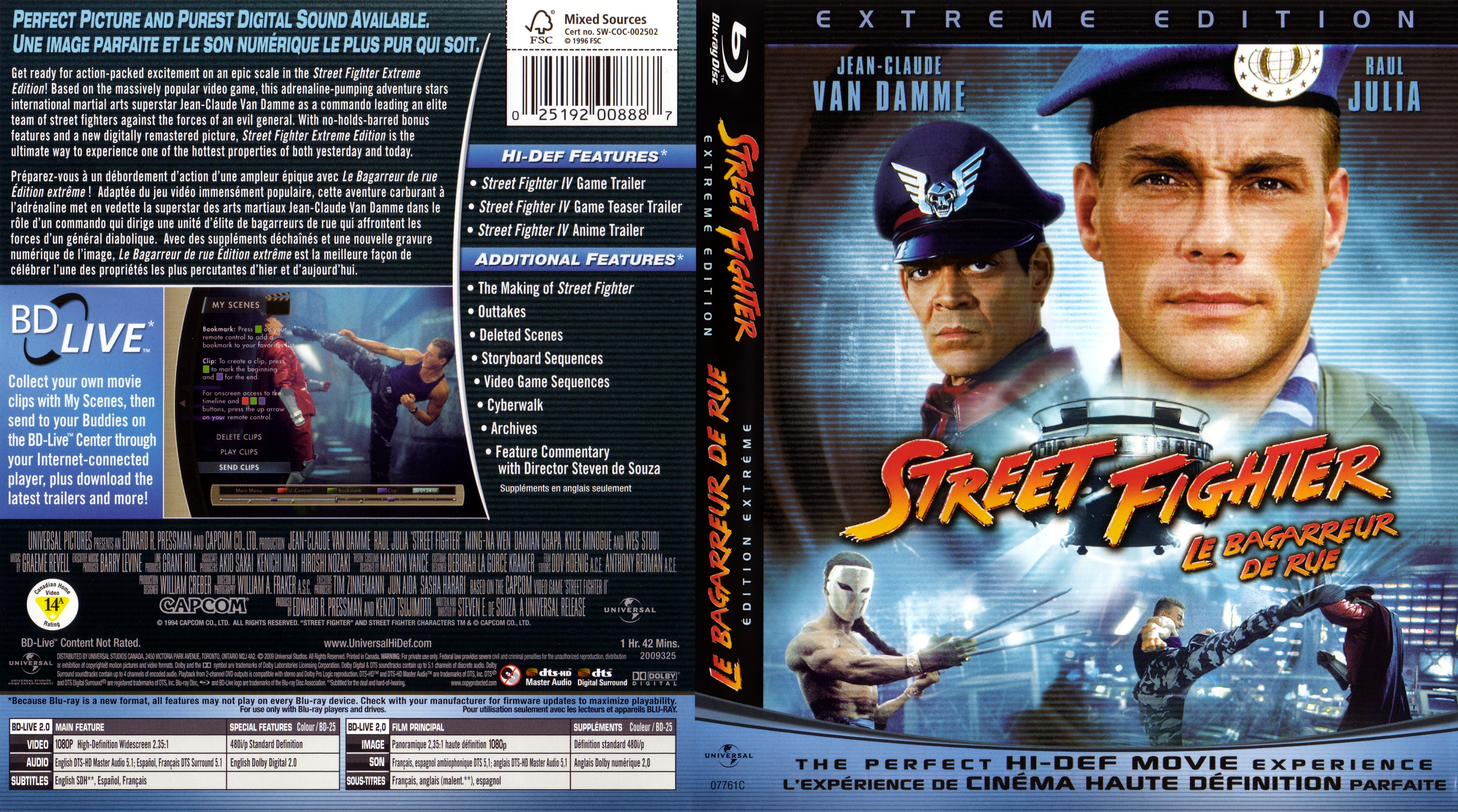 Jaquette DVD Street fighter (Canadienne) (BLU-RAY)