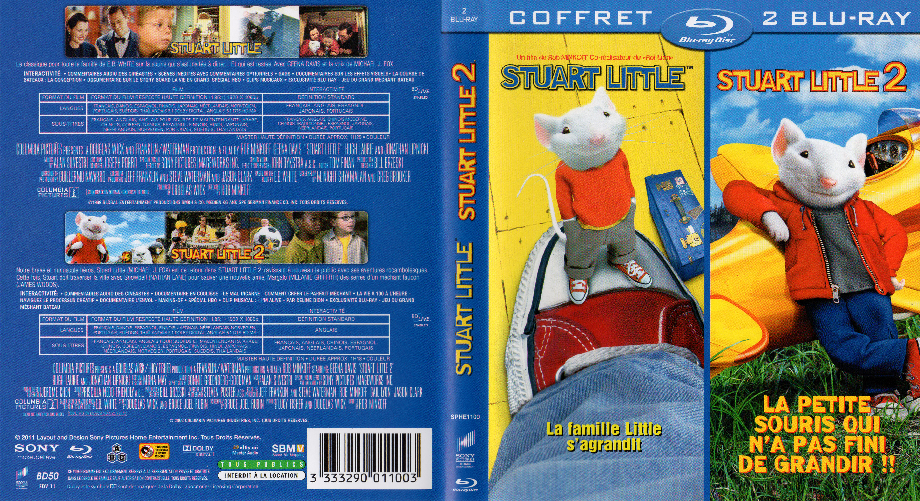 Jaquette DVD Stuart Little 1 et 2 (BLU-RAY)