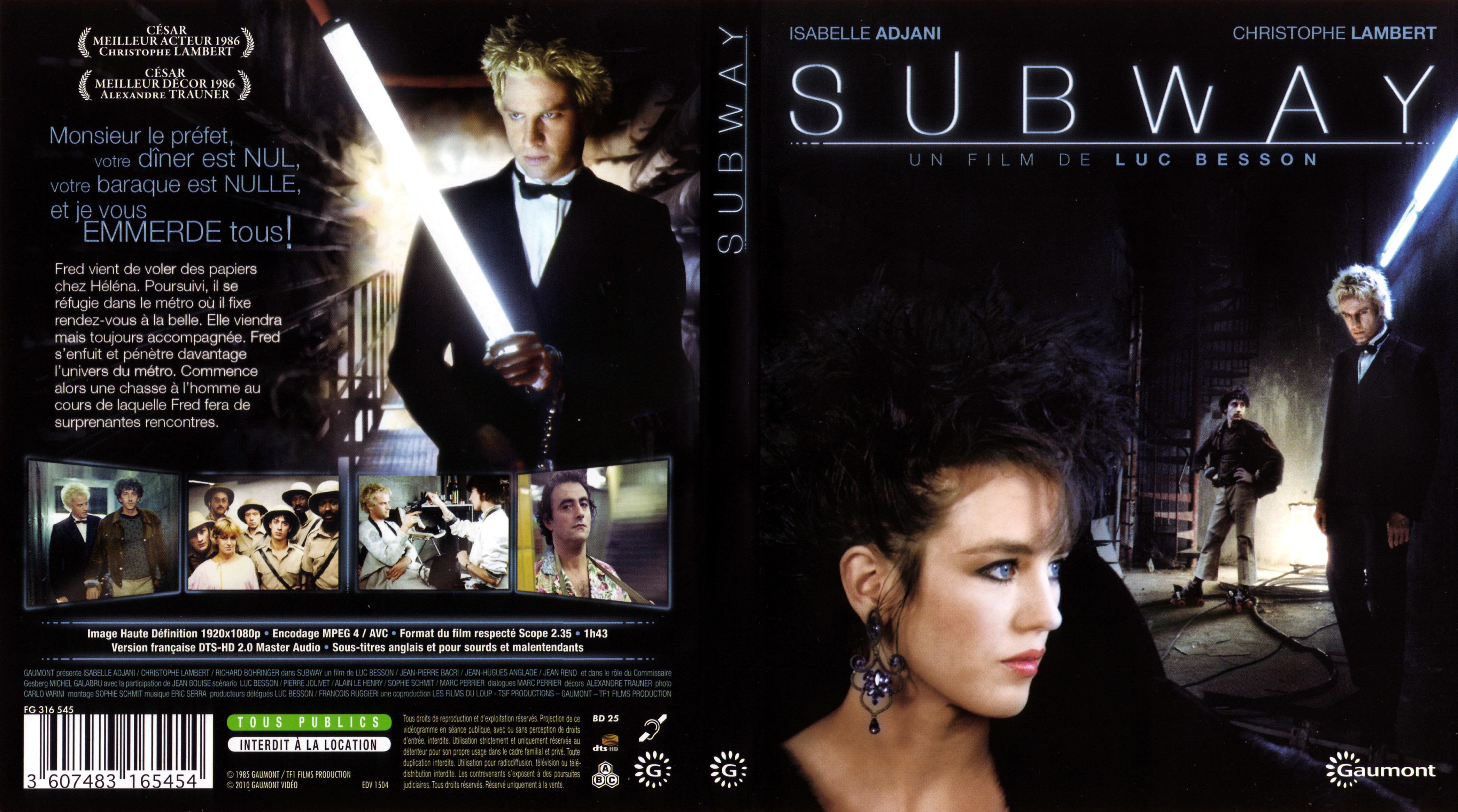 Jaquette DVD Subway (BLU-RAY) v2