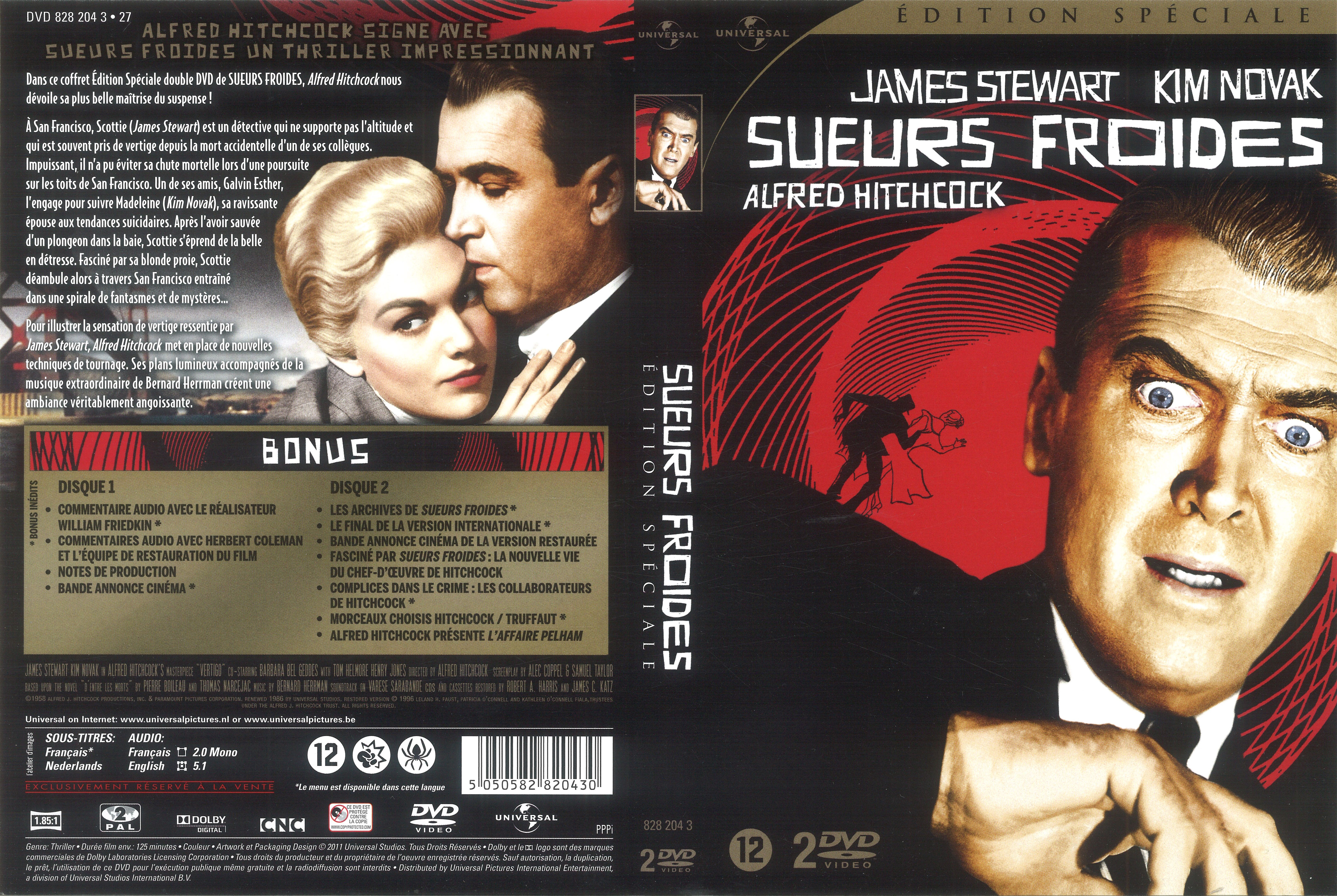 Jaquette DVD Sueurs Froides v6