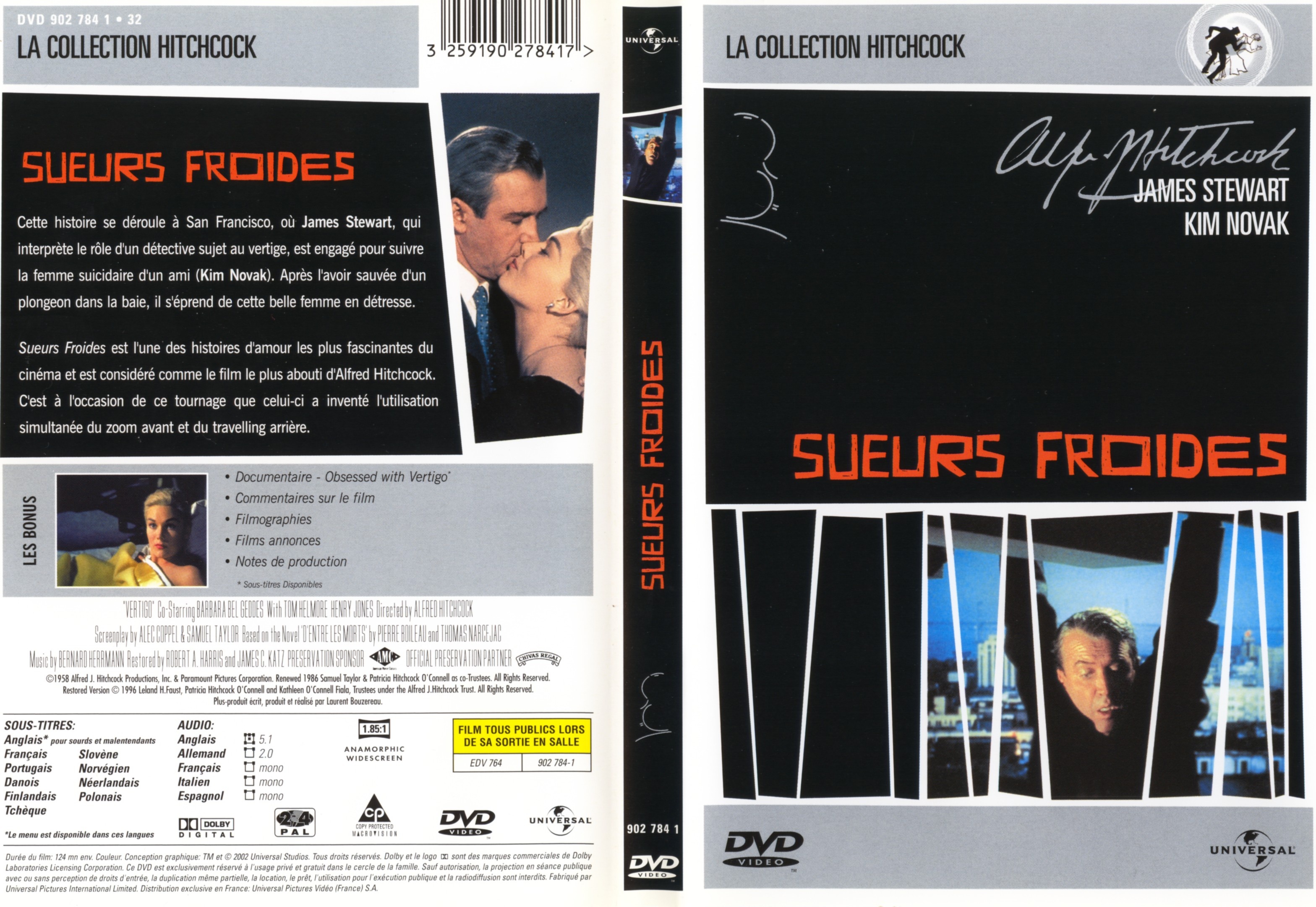 Jaquette DVD Sueurs froides