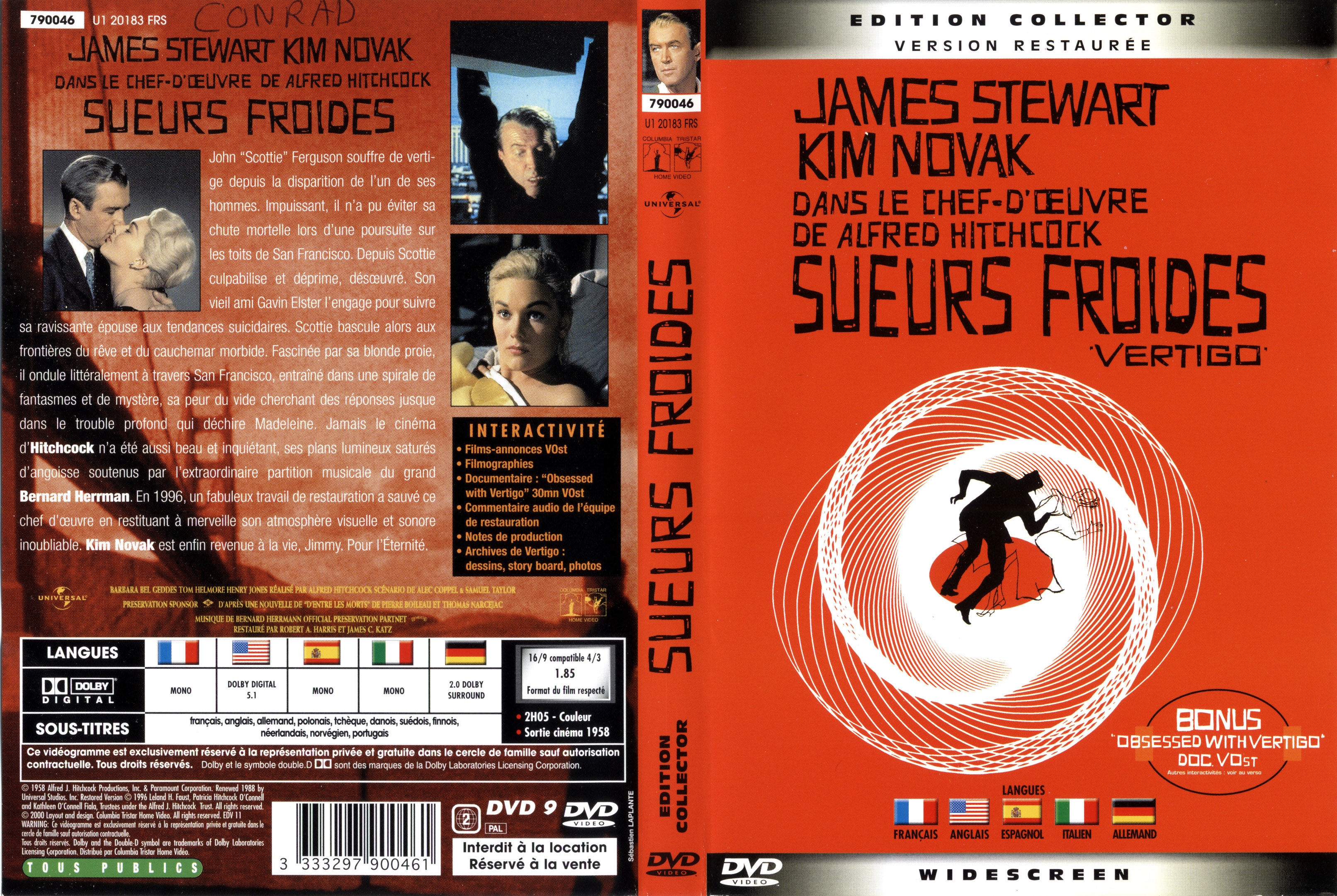 Jaquette DVD Sueurs froides v3