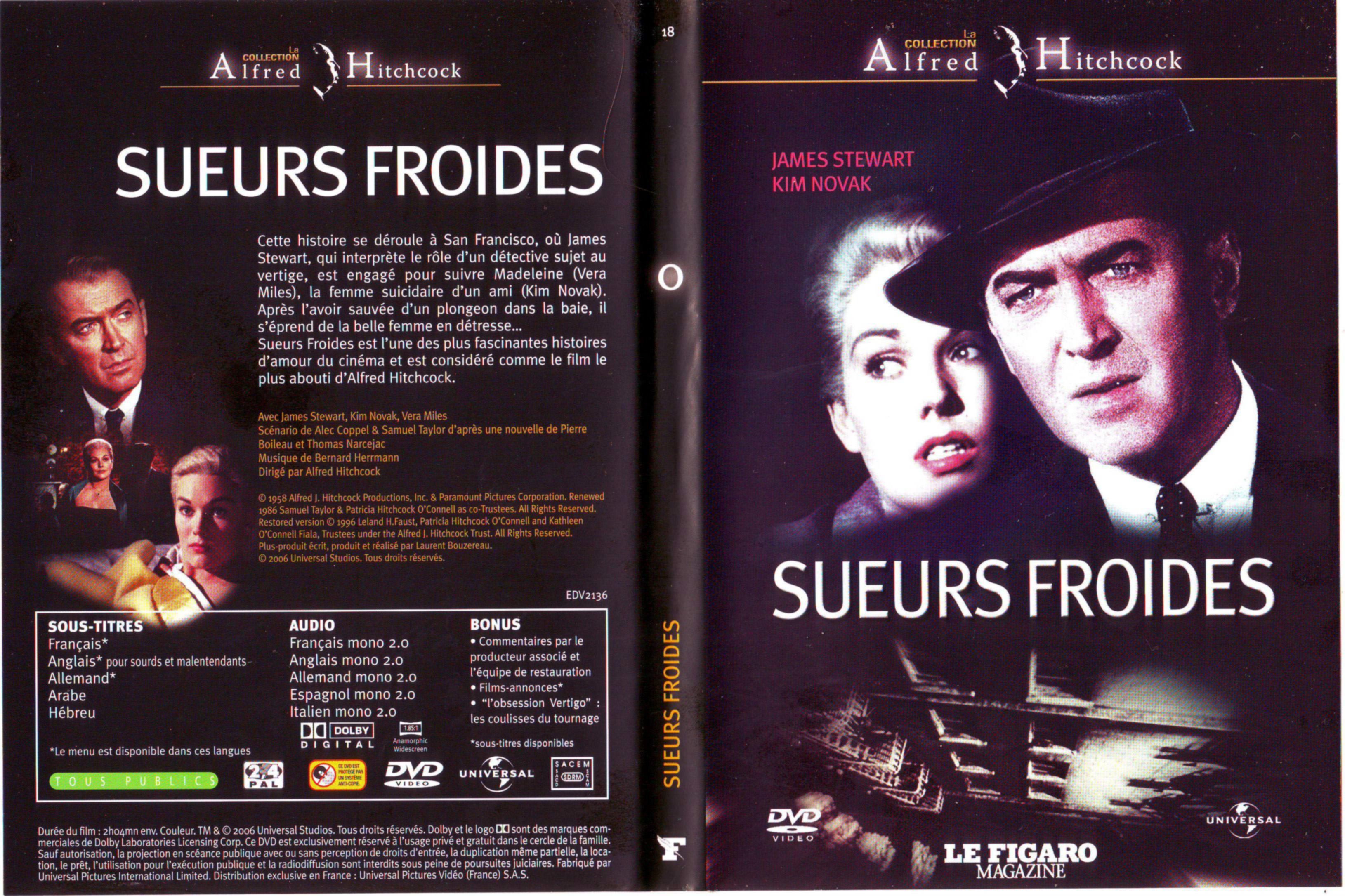 Jaquette DVD Sueurs froides v5