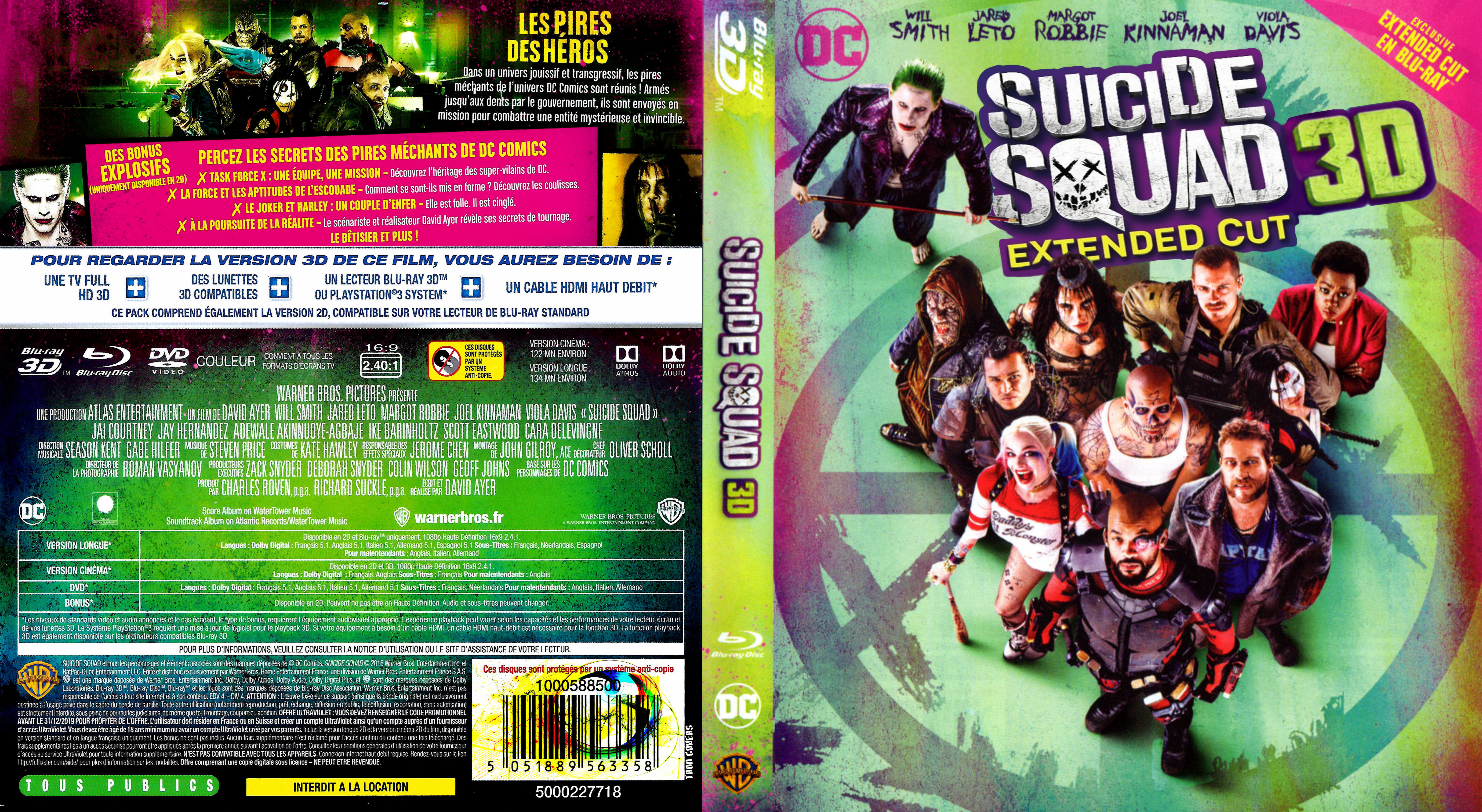 Jaquette DVD Suicide Squad coffret 3D custom (BLU-RAY)