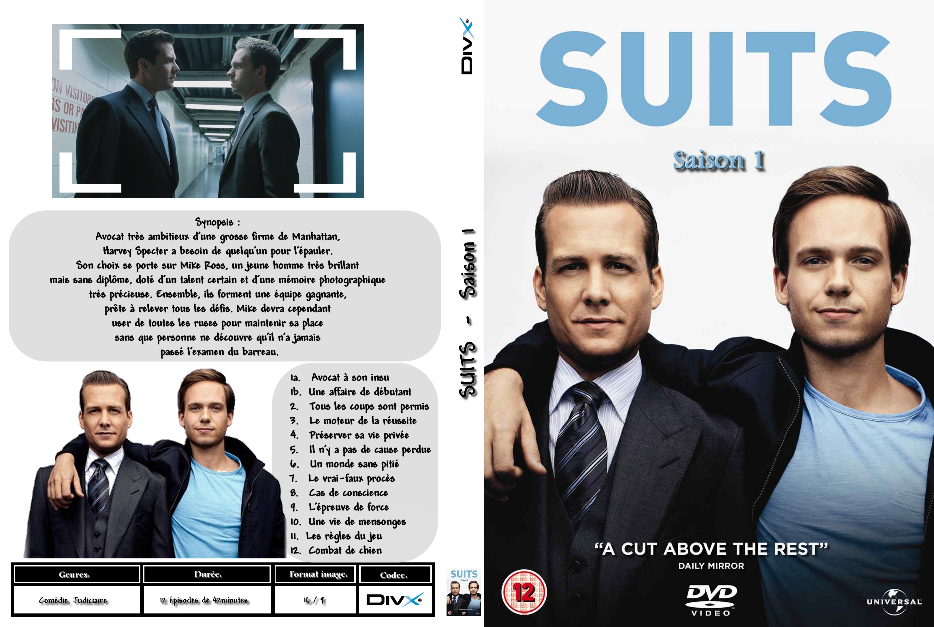 Jaquette DVD Suits Saison 1 custom