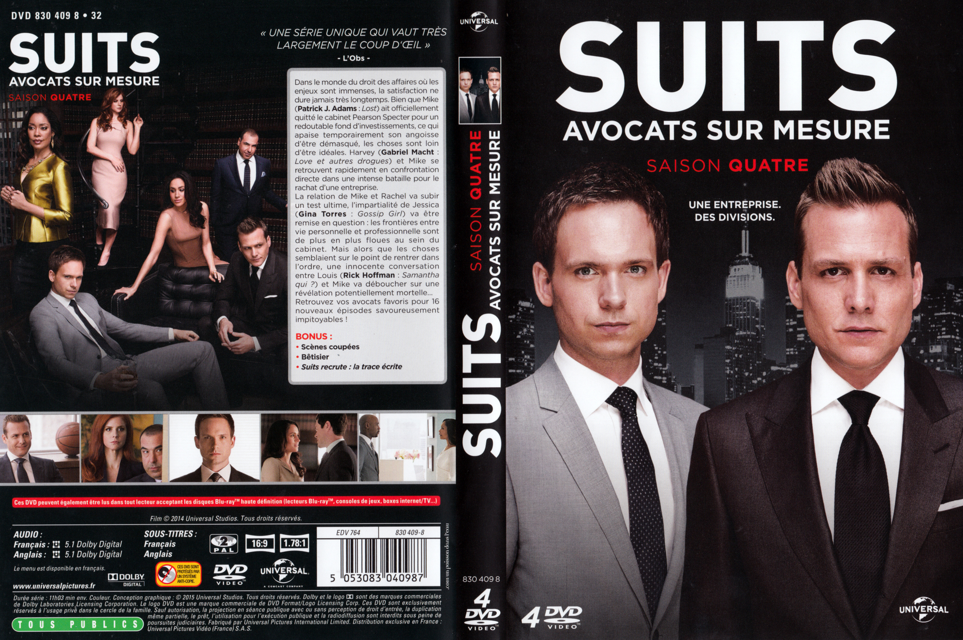 Jaquette DVD Suits Saison 4 COFFRET