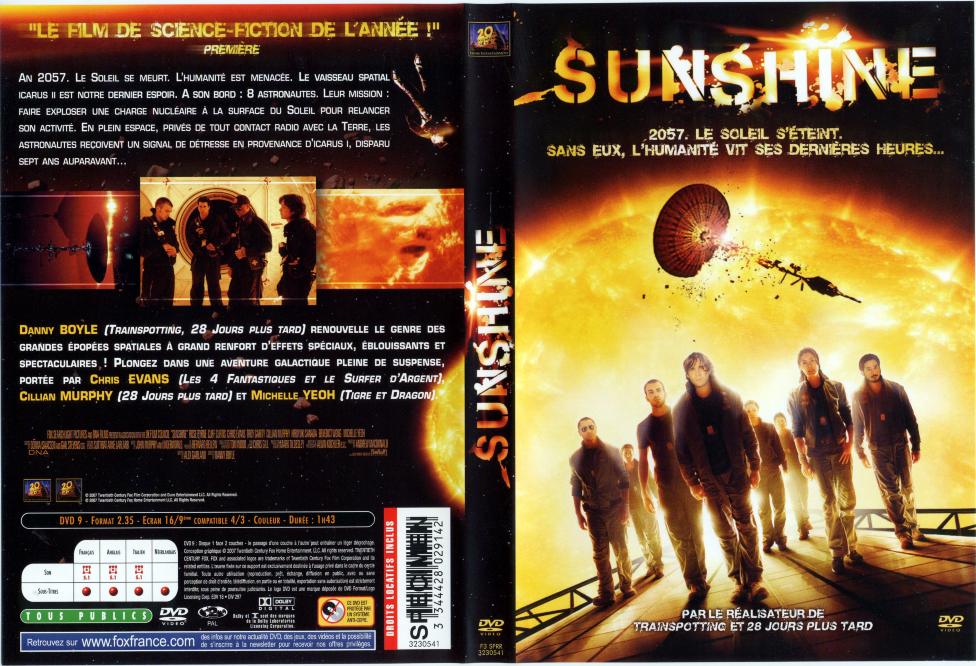Jaquette DVD Sunshine (2007)