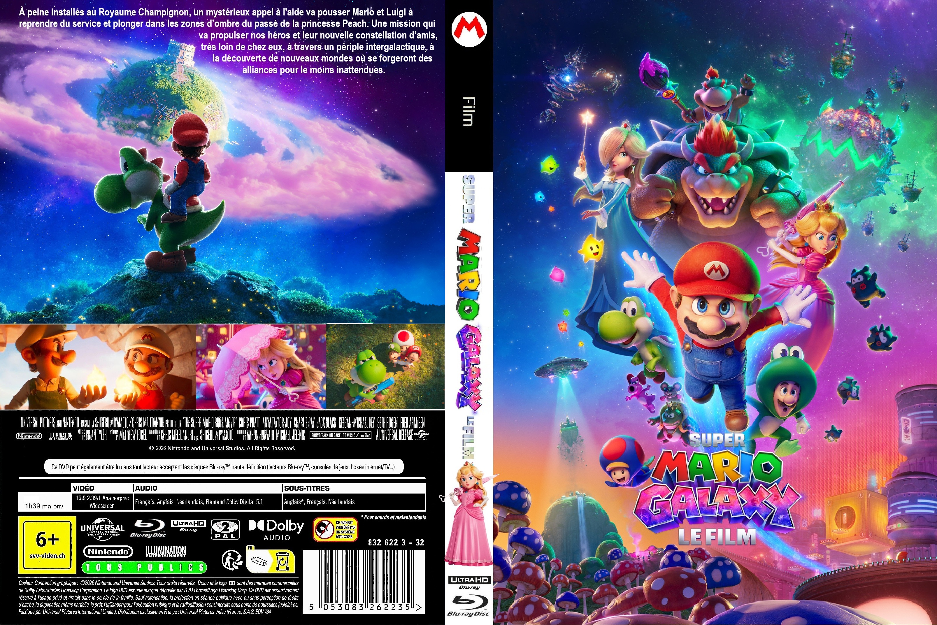 Jaquette DVD Super Mario Galaxy le film custom