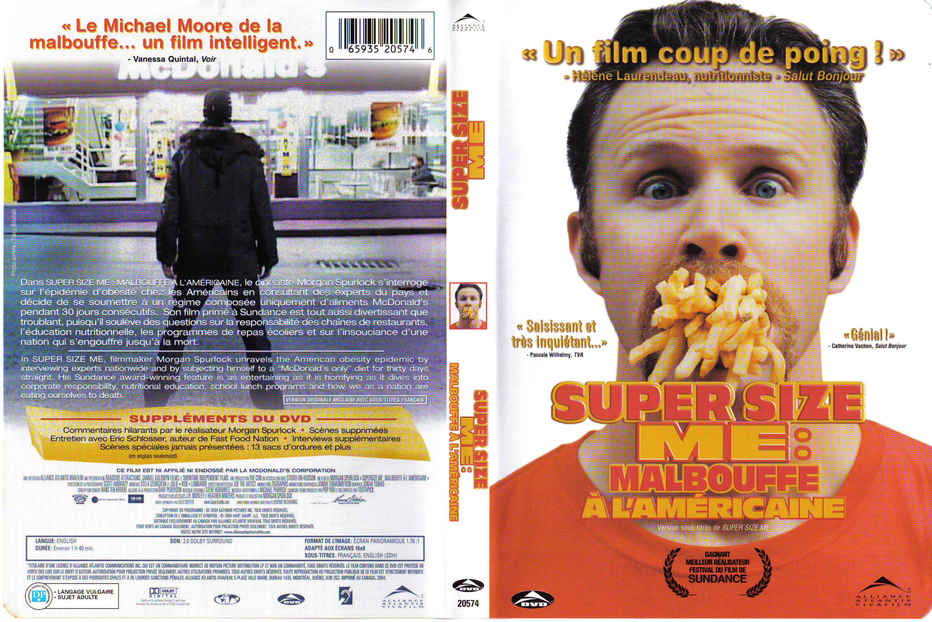 Jaquette DVD Super size me v2