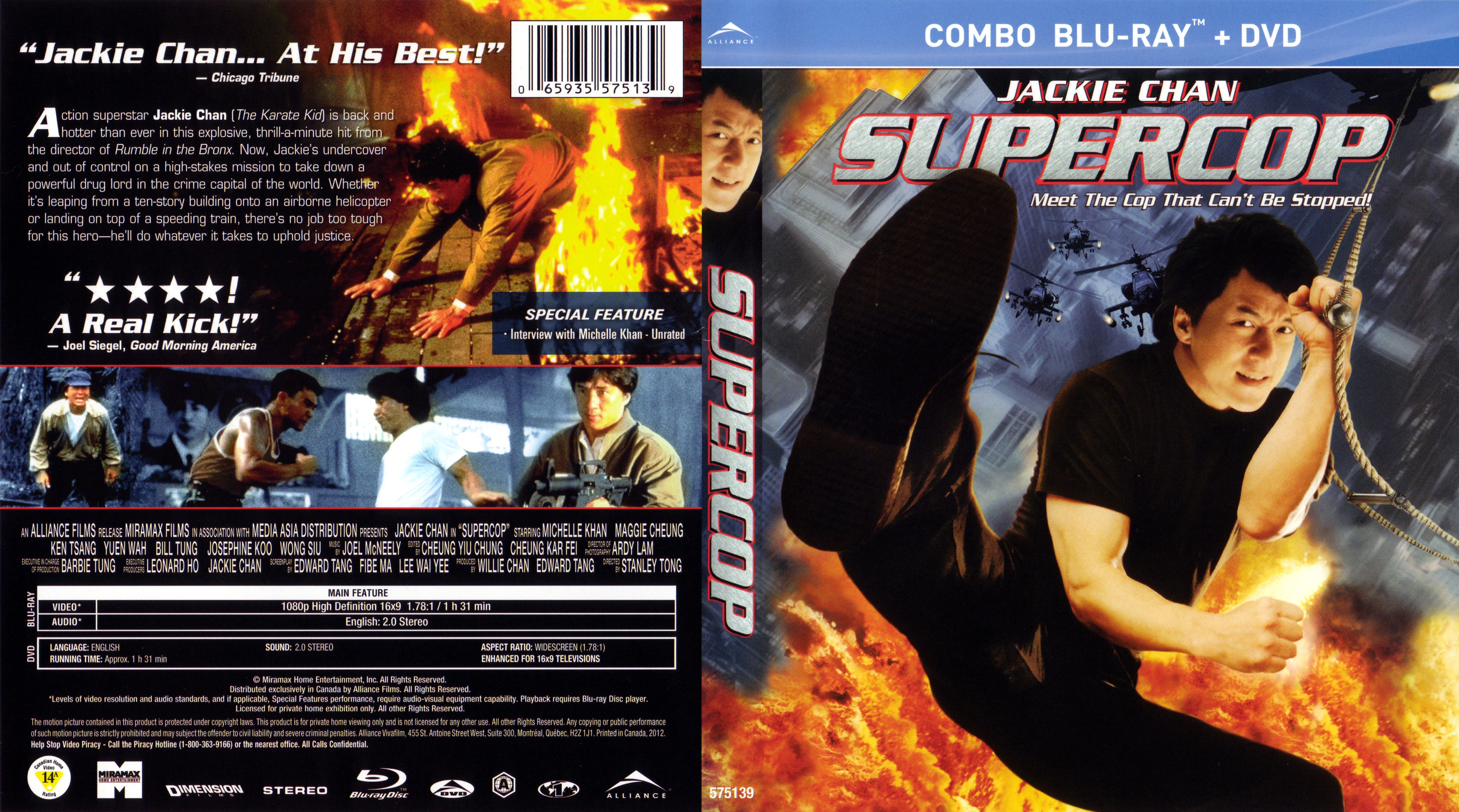 Jaquette DVD Supercop (Canadienne) (BLU-RAY)