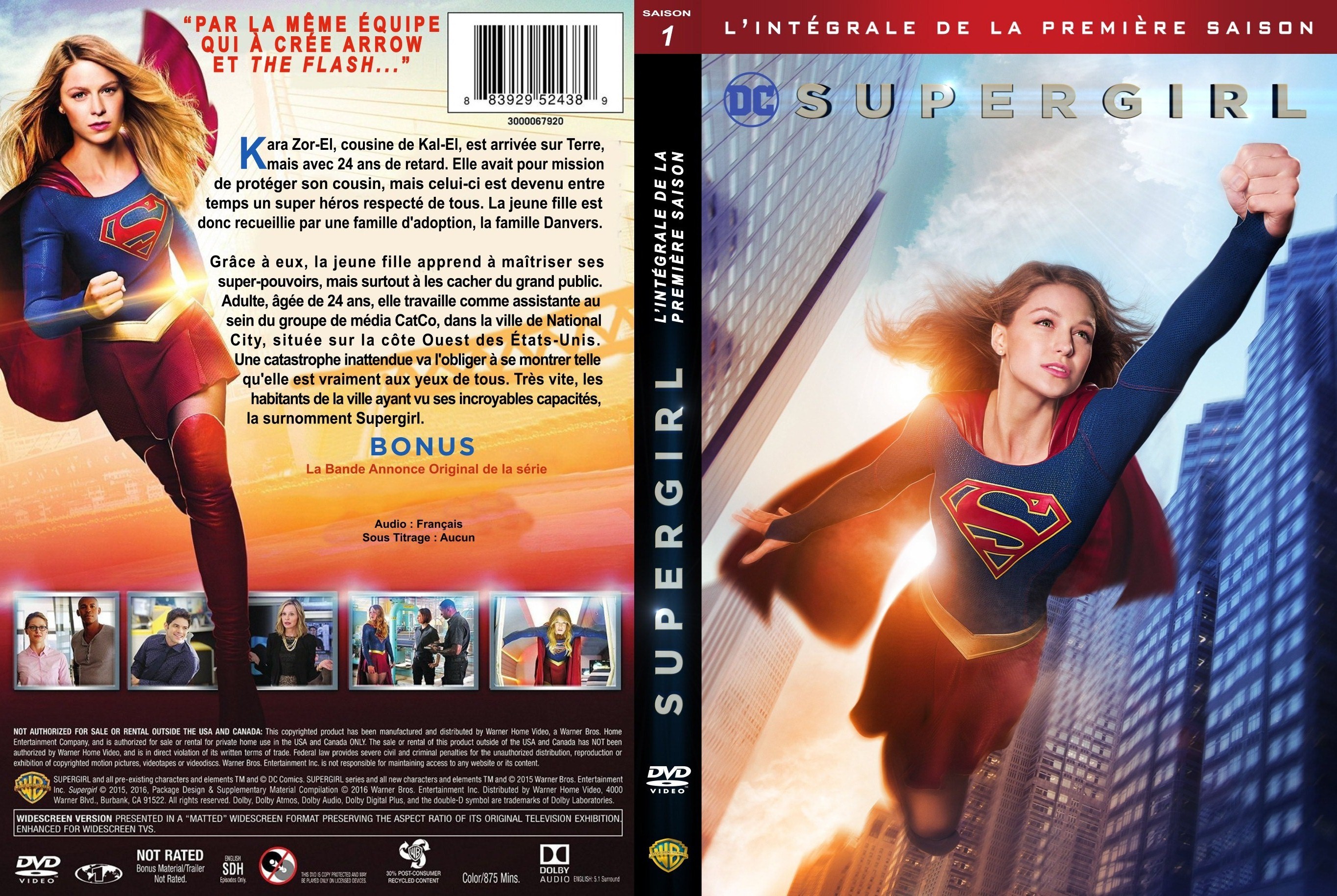 Jaquette DVD Supergirl saison 1 custom