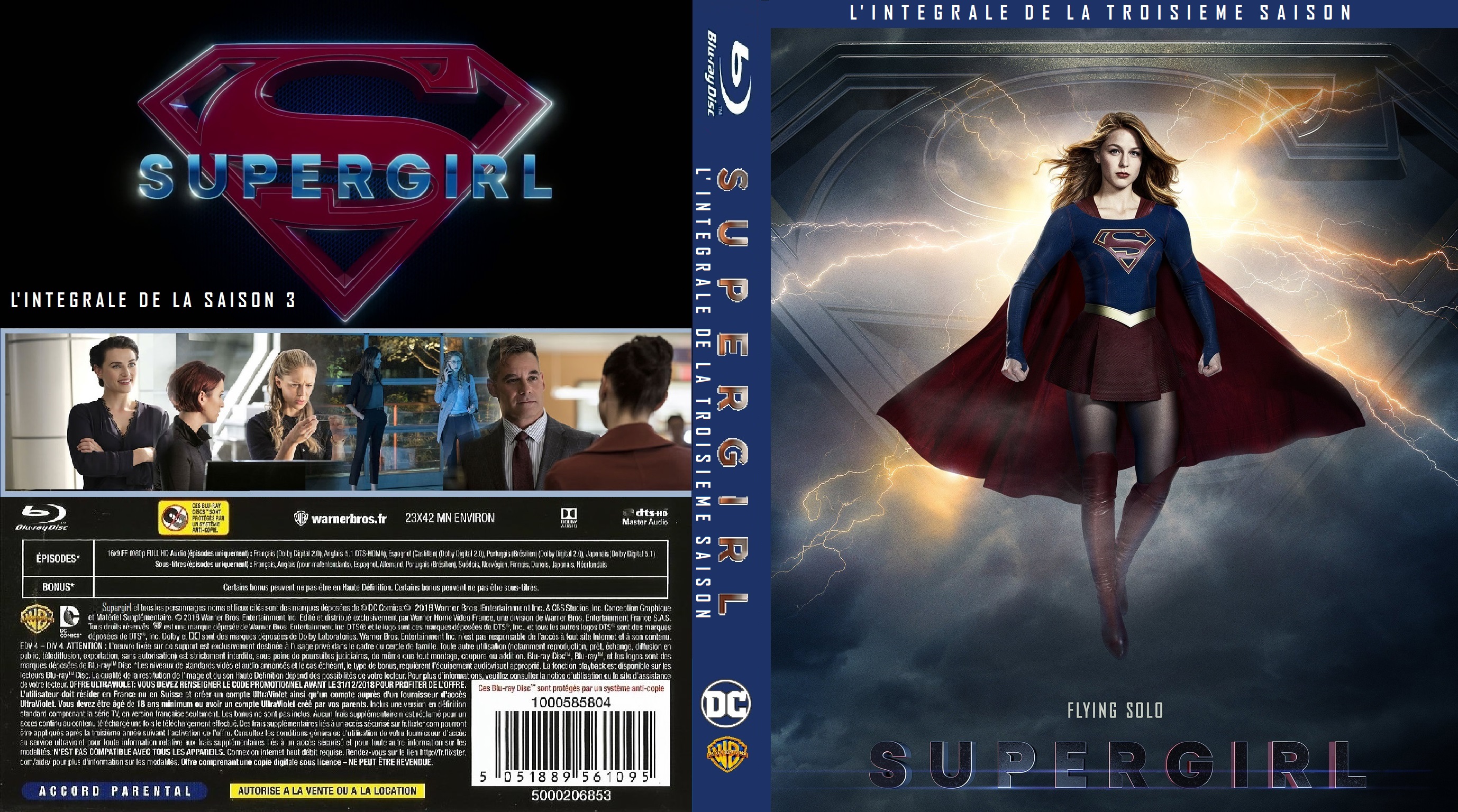 Jaquette DVD Supergirl saison 3 custom (BLU-RAY) 