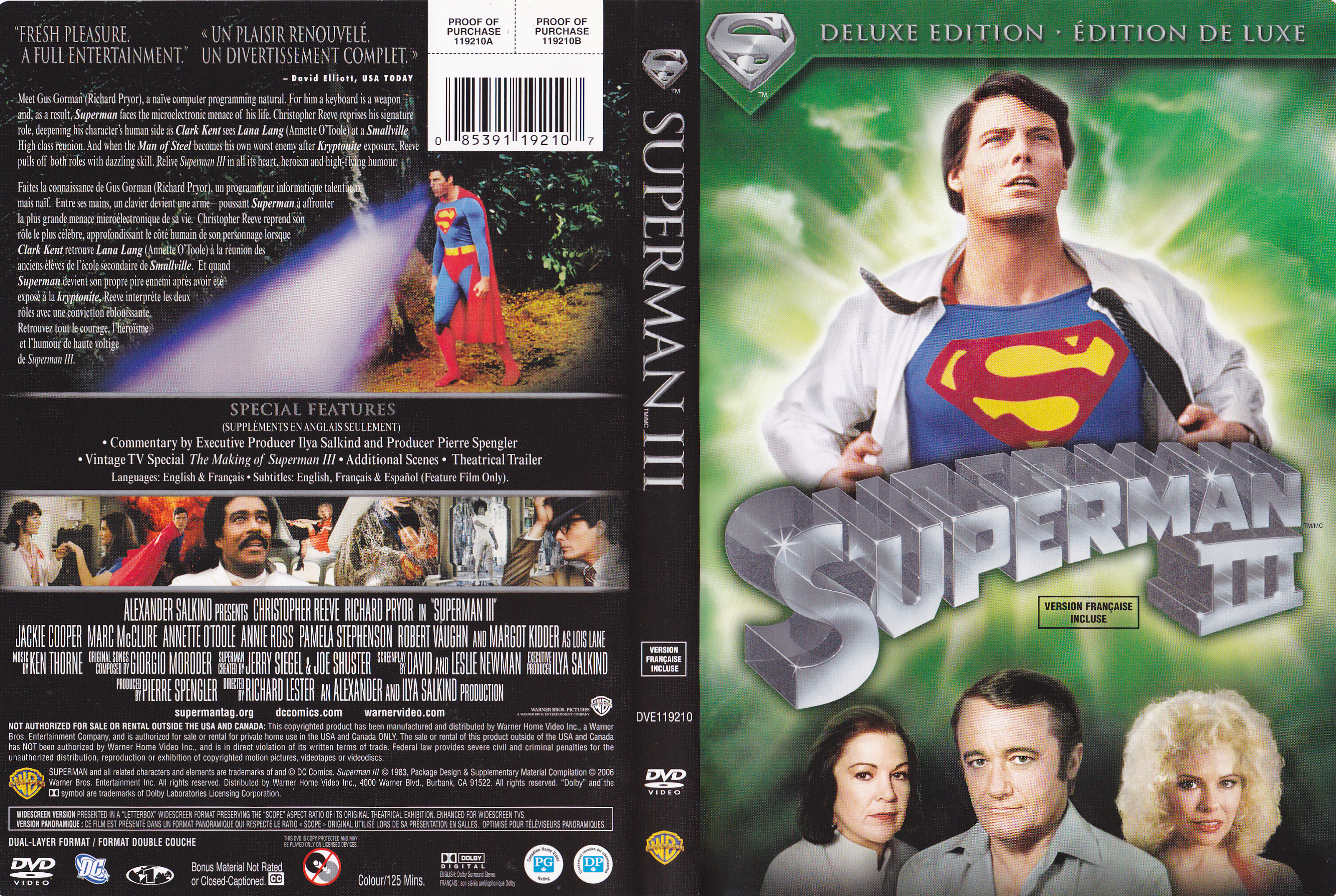 Jaquette DVD Superman 3 (Canadienne)