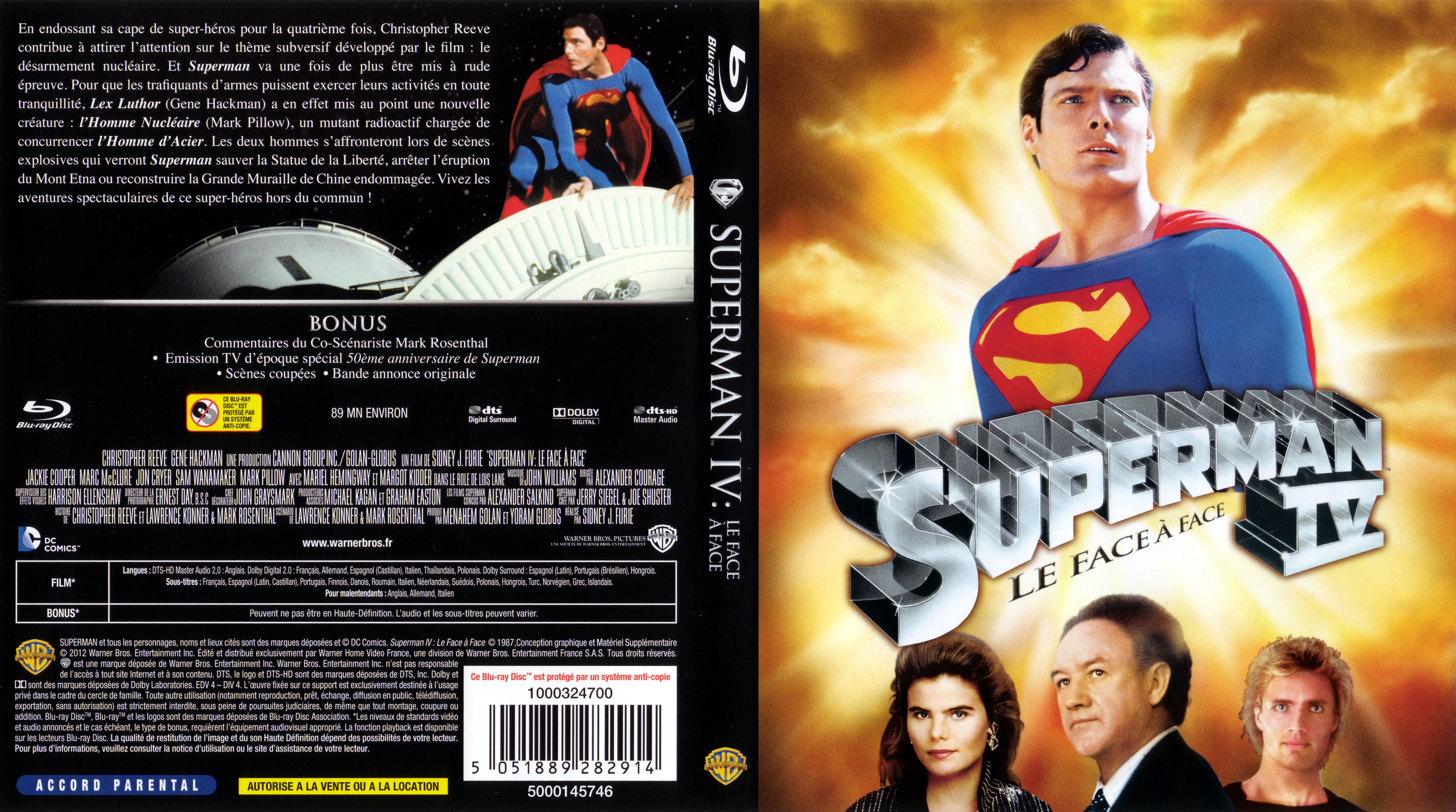 Jaquette DVD Superman 4 (BLU-RAY)