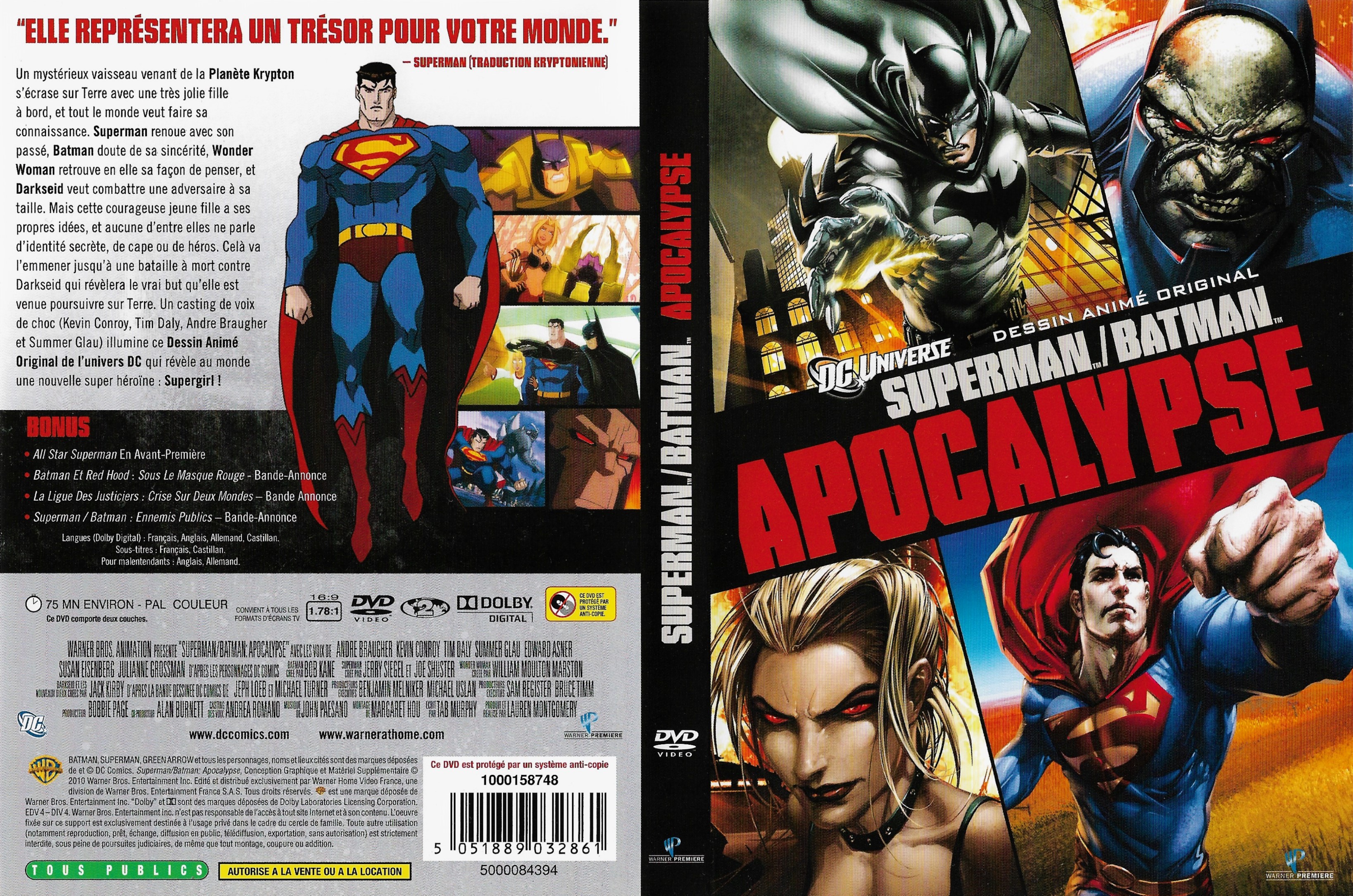 Jaquette DVD Superman Batman Apocalypse