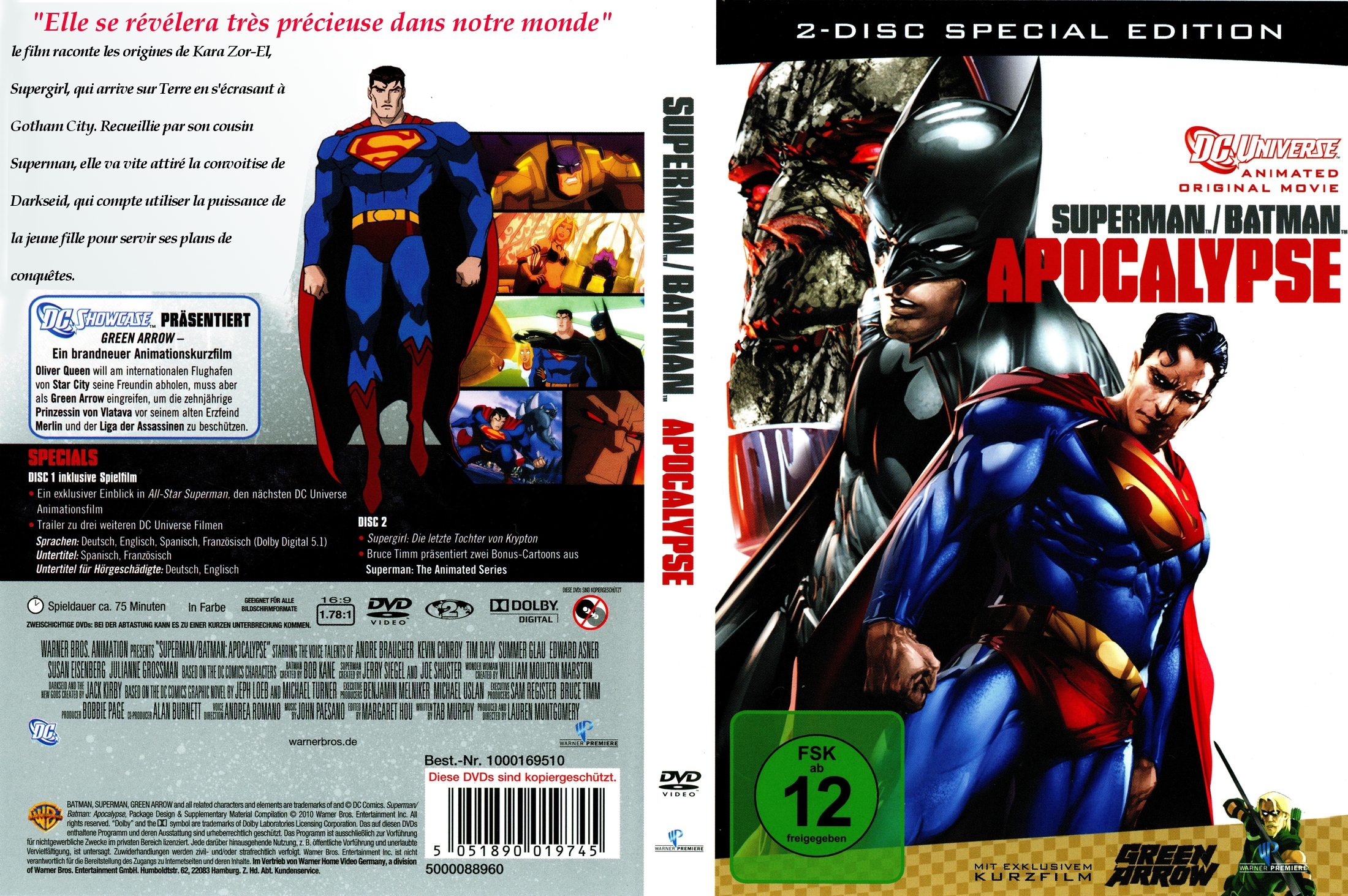 Jaquette DVD Superman Batman apocalypse custom