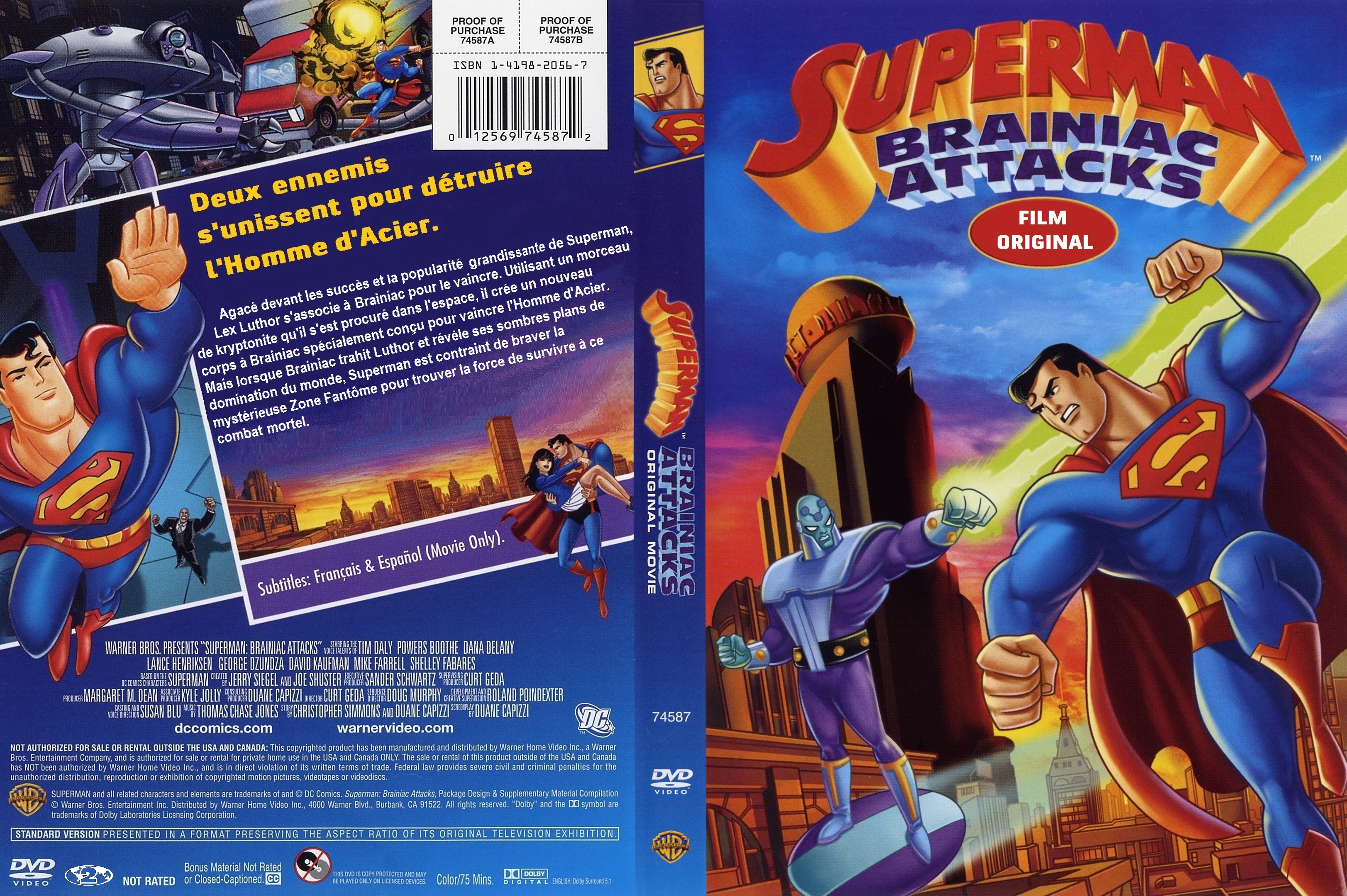 Jaquette DVD Superman Brainiac Attacks custom