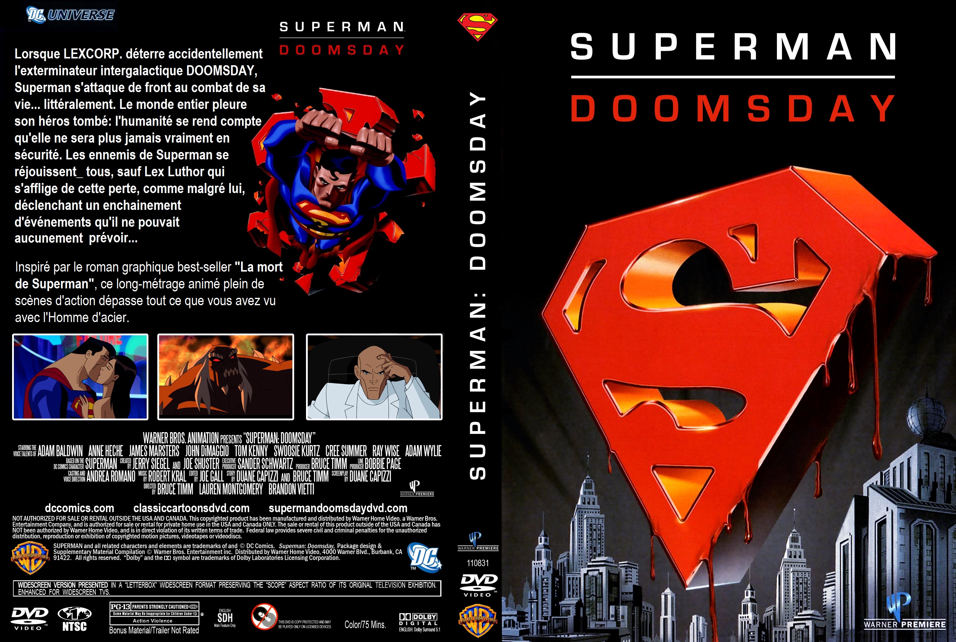 Jaquette DVD Superman Doomsday custom