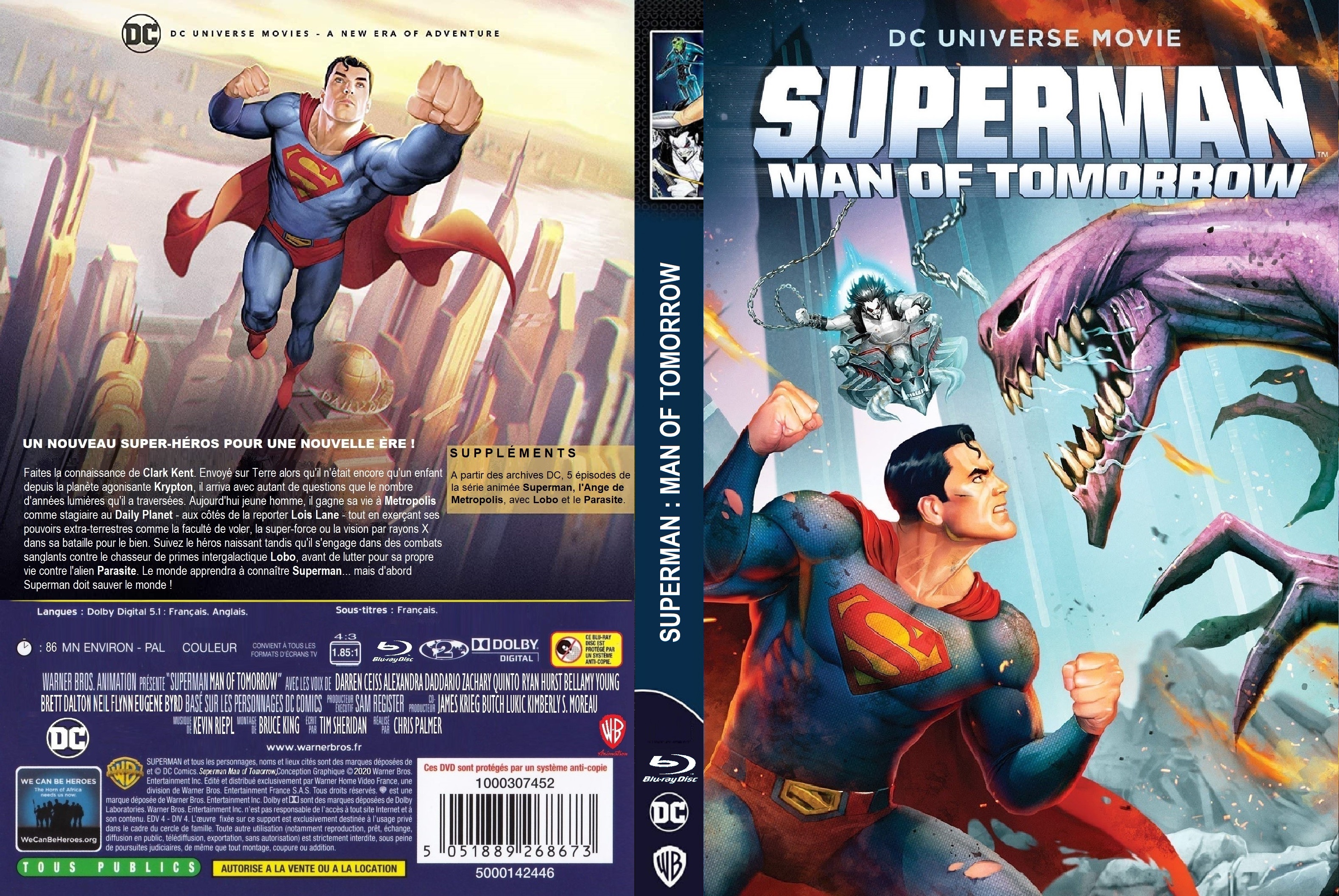Jaquette DVD Superman Man Of Tomorrow custom v2 