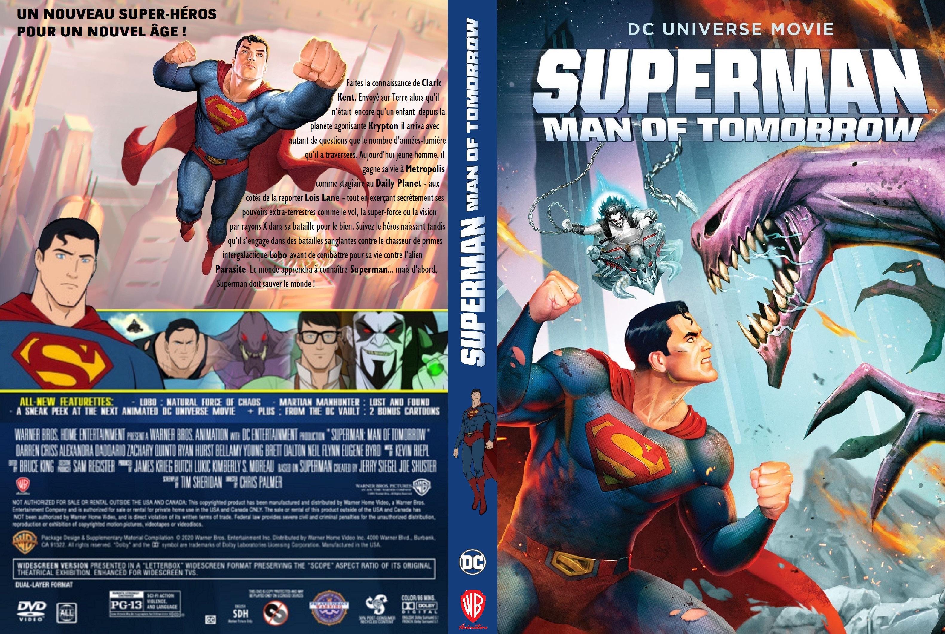 Jaquette DVD Superman Man of Tomorrow custom