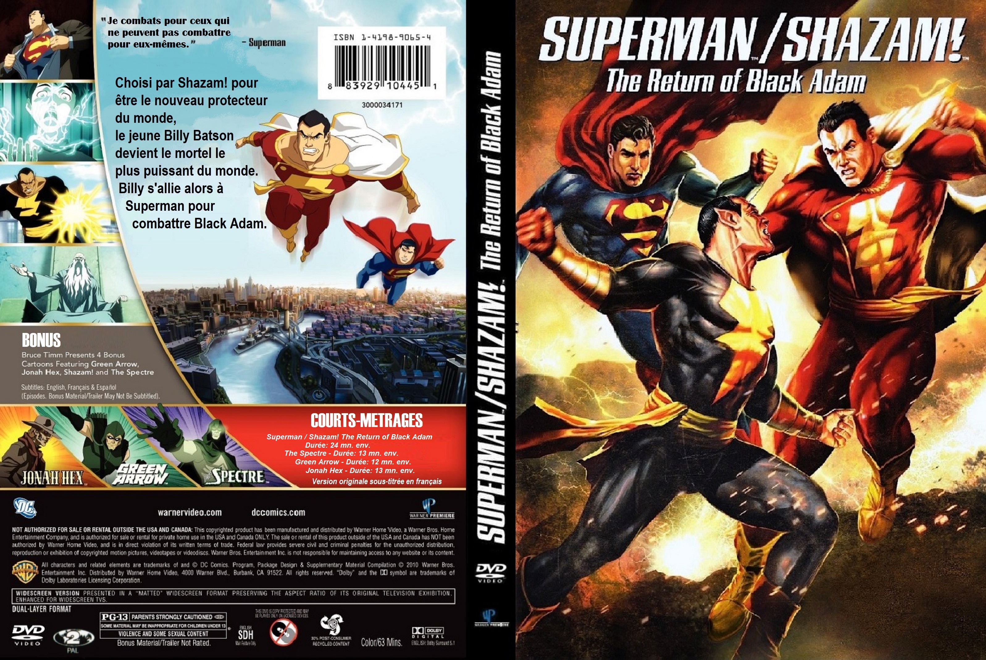 Jaquette DVD Superman Shazam the return of black Adam custom