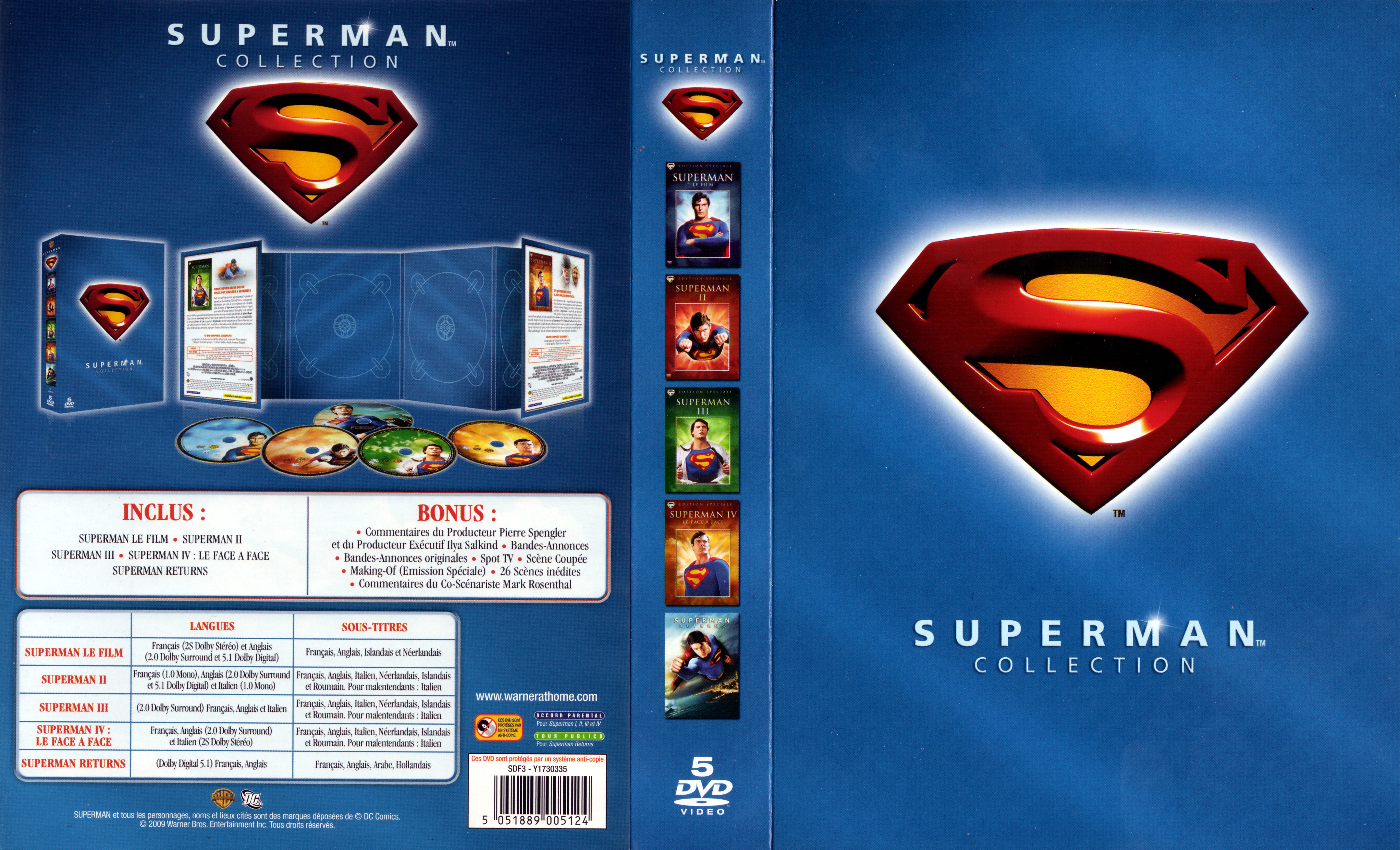 Jaquette DVD Superman collection COFFRET