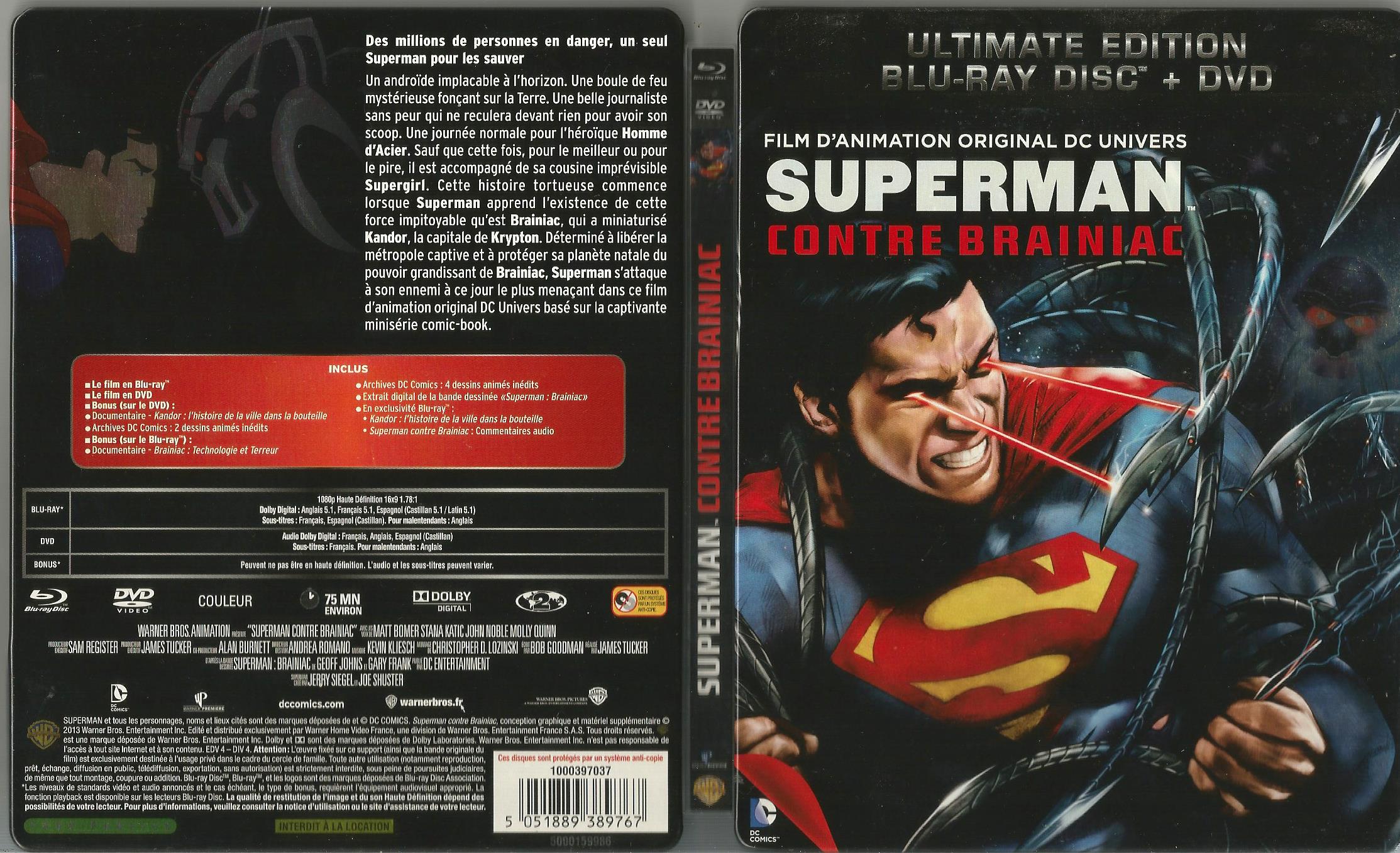 Jaquette DVD Superman contre Brainiac (BLU-RAY)