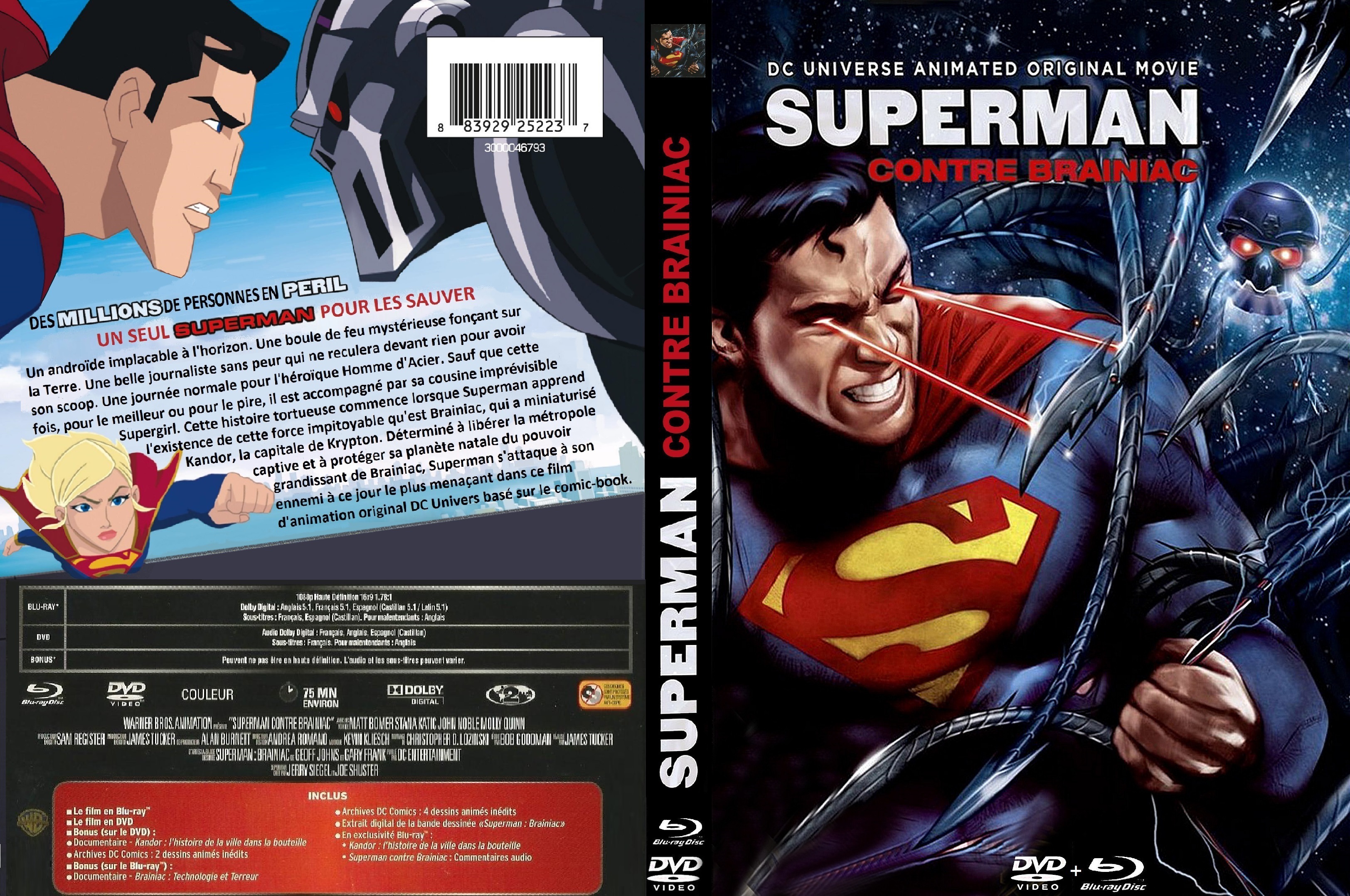 Jaquette DVD Superman contre Brainiac custom