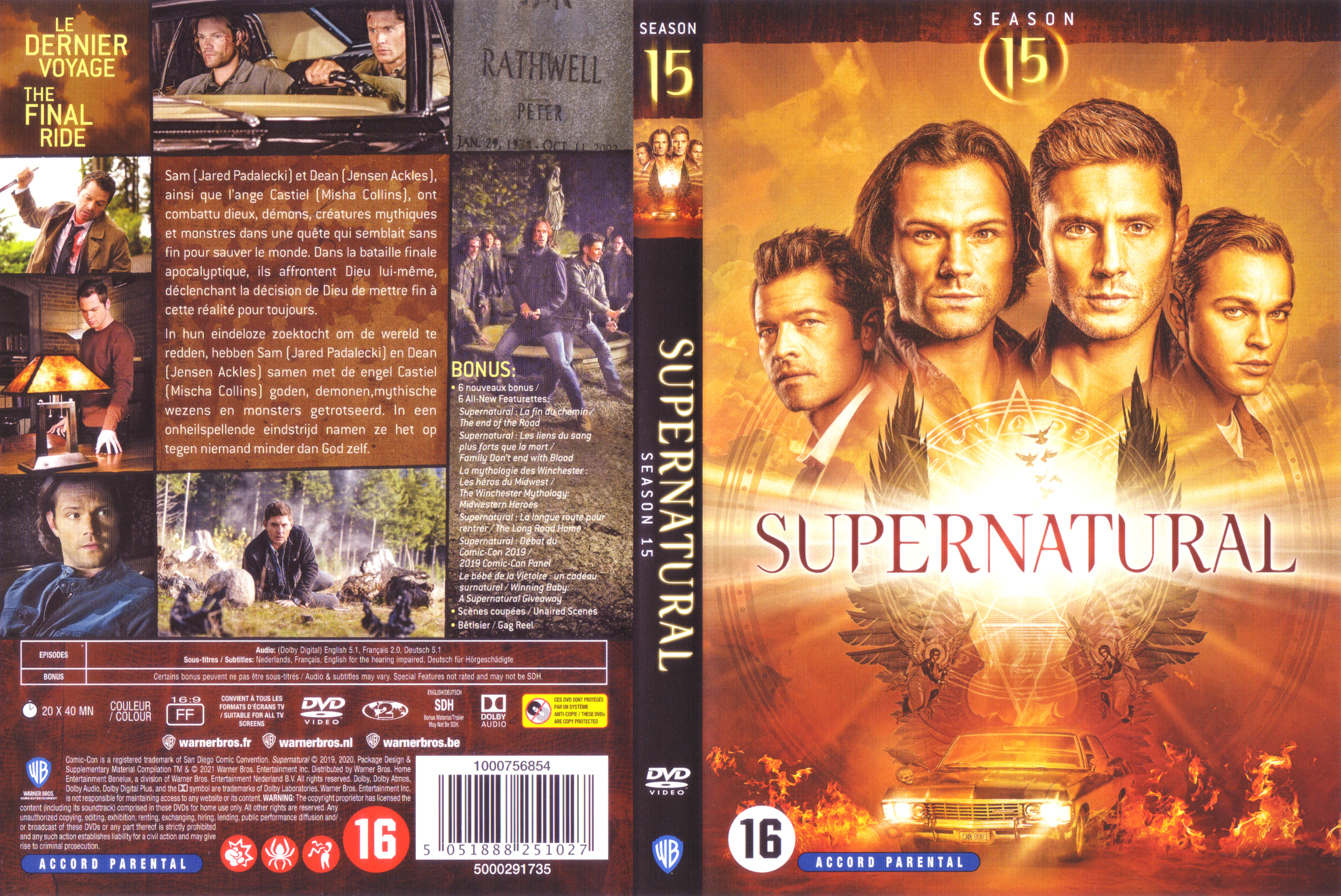 Jaquette DVD Supernatural Saison 15