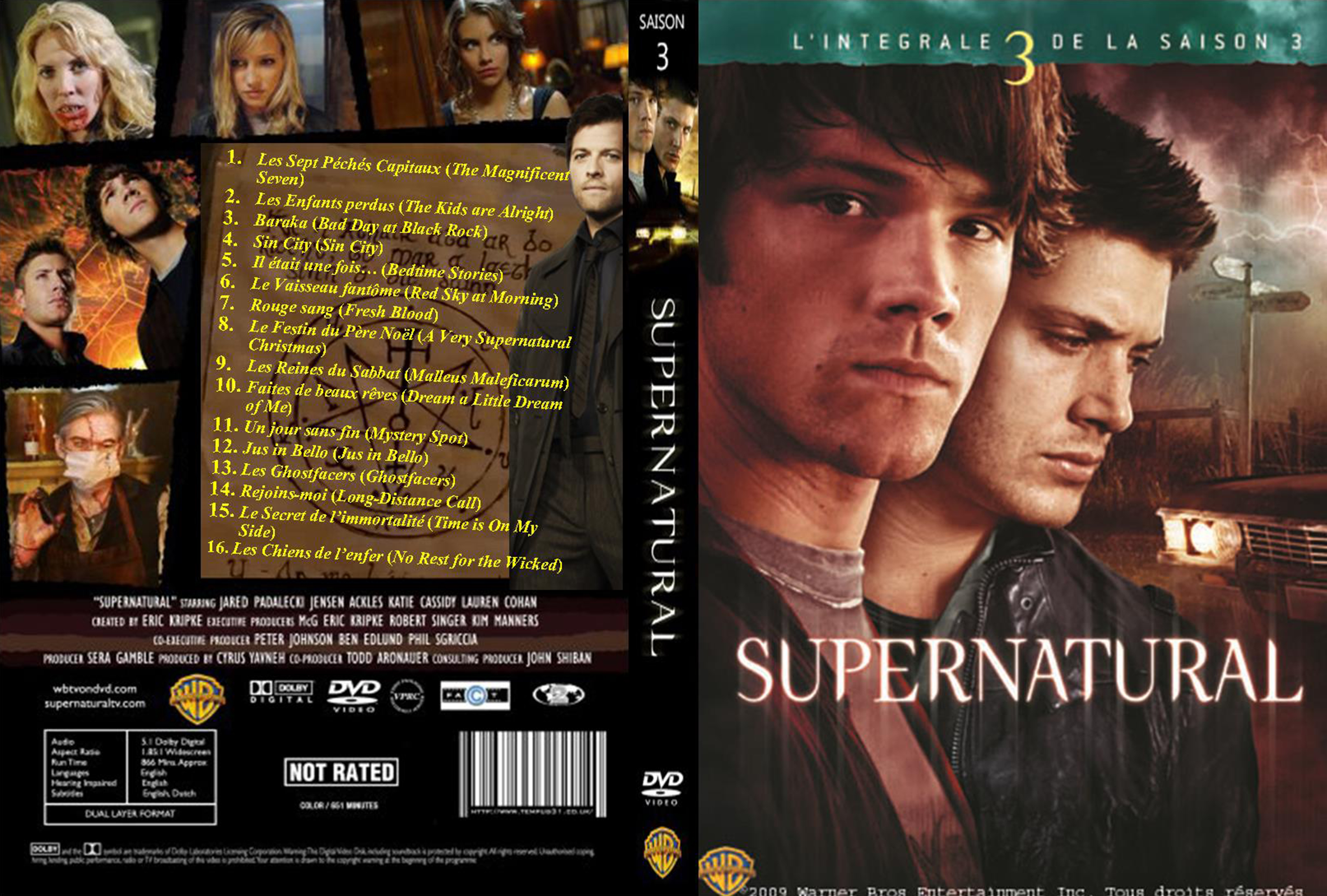 Jaquette DVD Supernatural Saison 3 custom