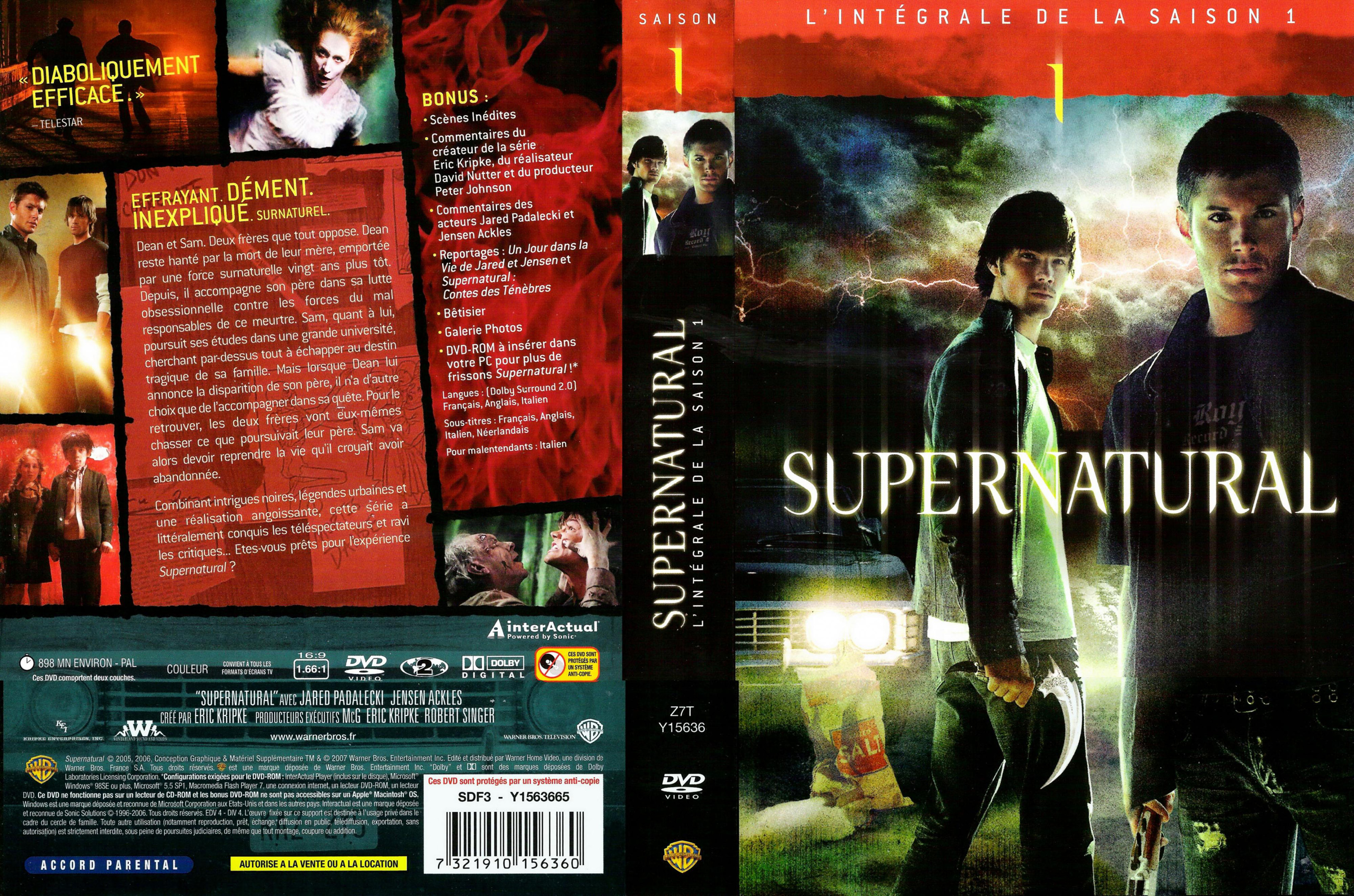 Jaquette DVD Supernatural saison 1 COFFRET