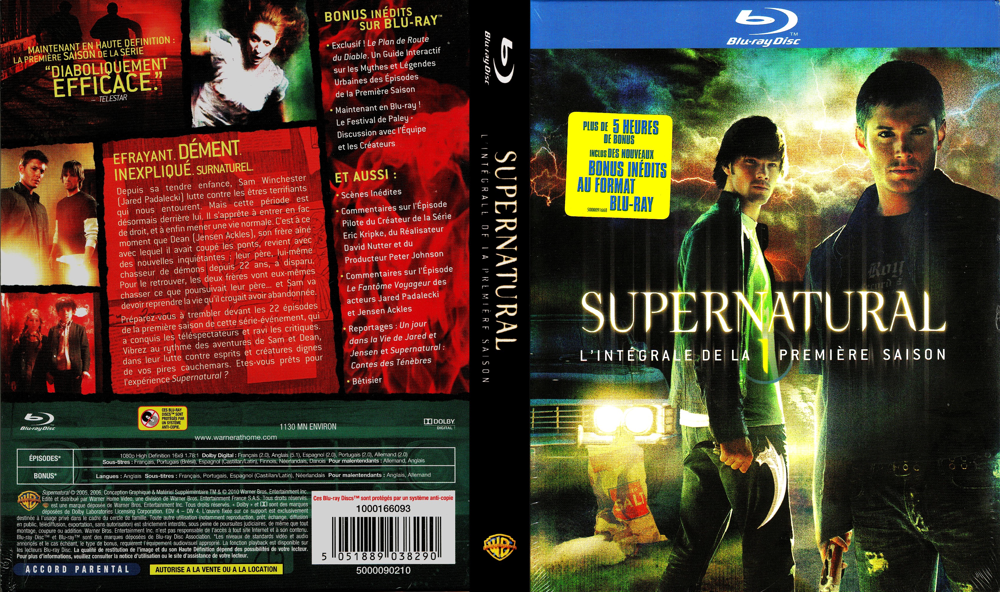 Jaquette DVD Supernatural saison 1 COFFRET (BLU-RAY) v2