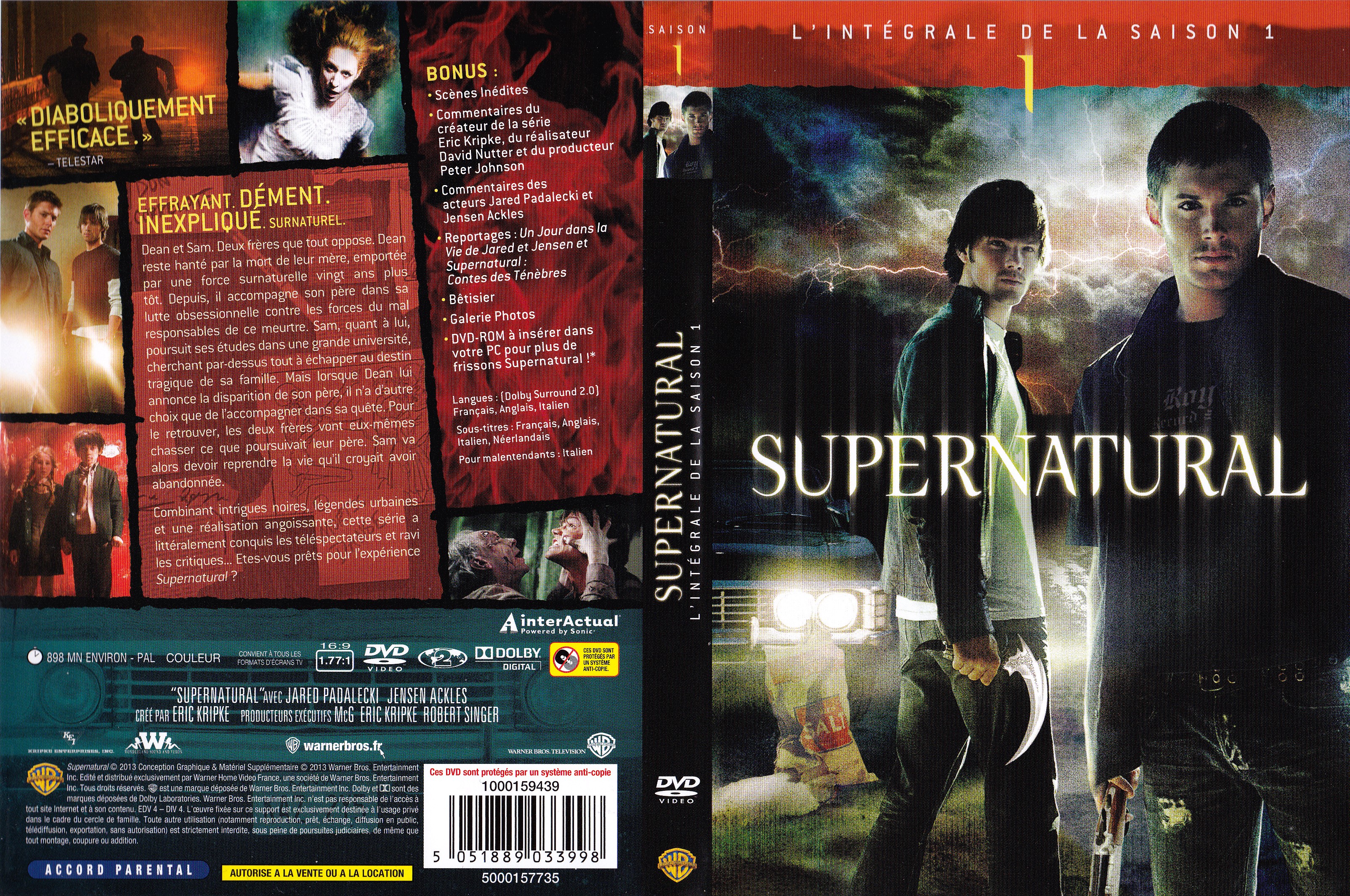 Jaquette DVD Supernatural saison 1 COFFRET v2