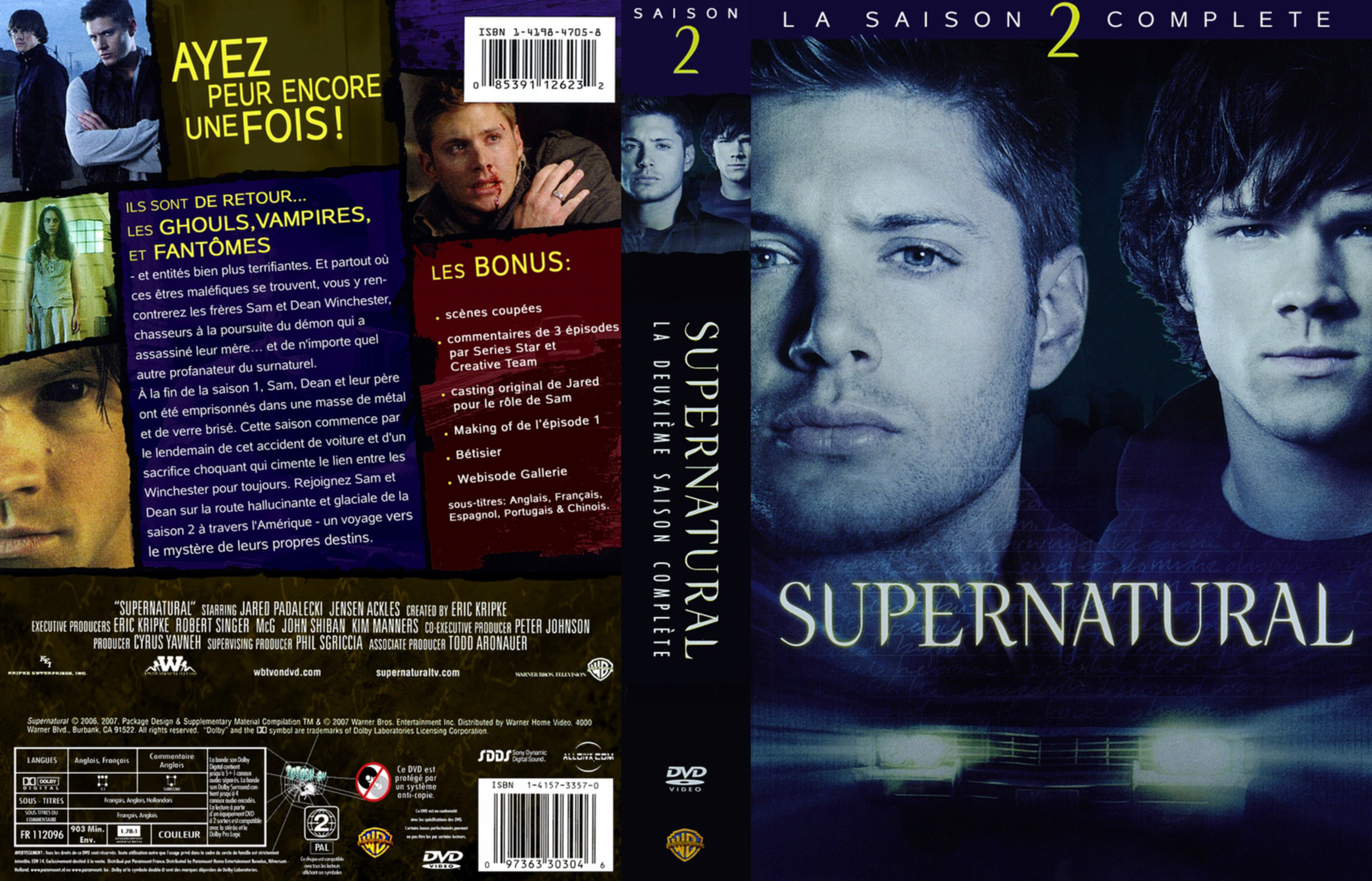 Jaquette DVD Supernatural saison 2 COFFRET