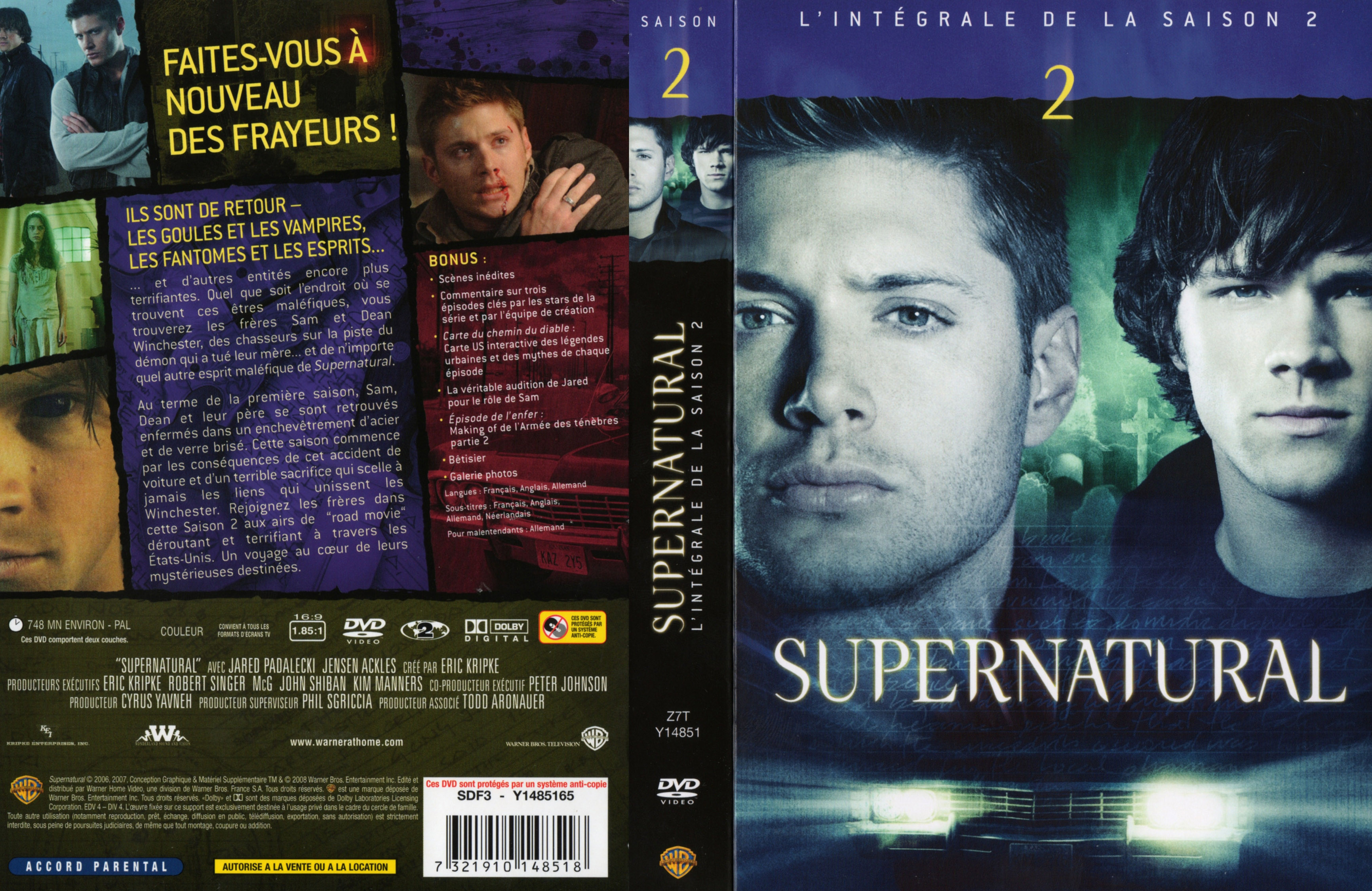 Jaquette DVD Supernatural saison 2 COFFRET v2